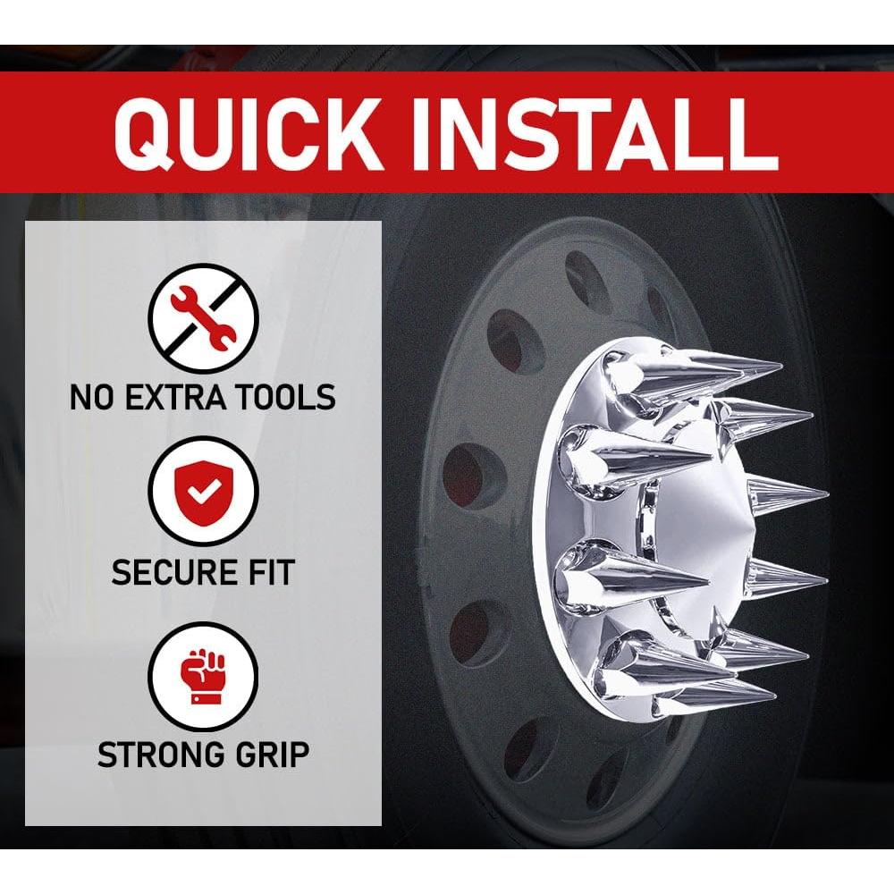 Juego de Cubiertas de Eje Cromadas Mytee Products - 2 Delanteras y 4 Traseras