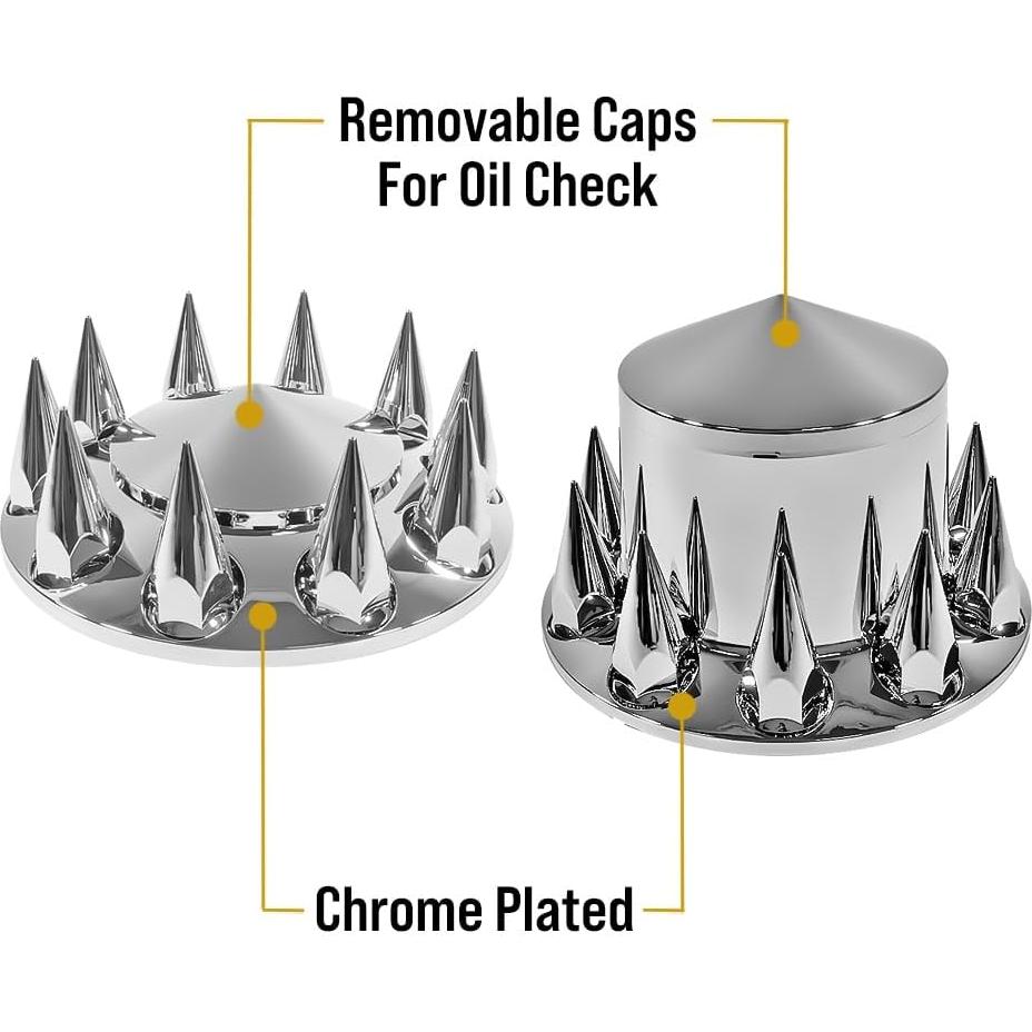 Juego de Cubiertas de Eje Cromadas Mytee Products - 2 Delanteras y 4 Traseras