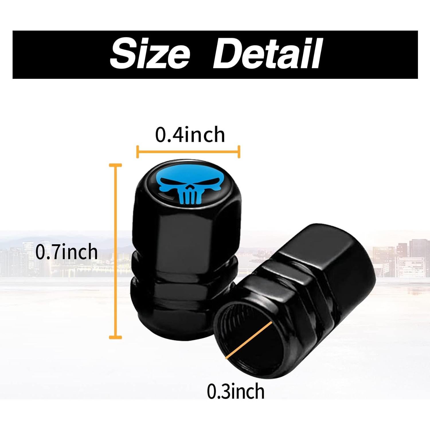 Tapas de Válvula de Neumático Ajxn AJQZ113BE-4PC Azul - 4 Piezas