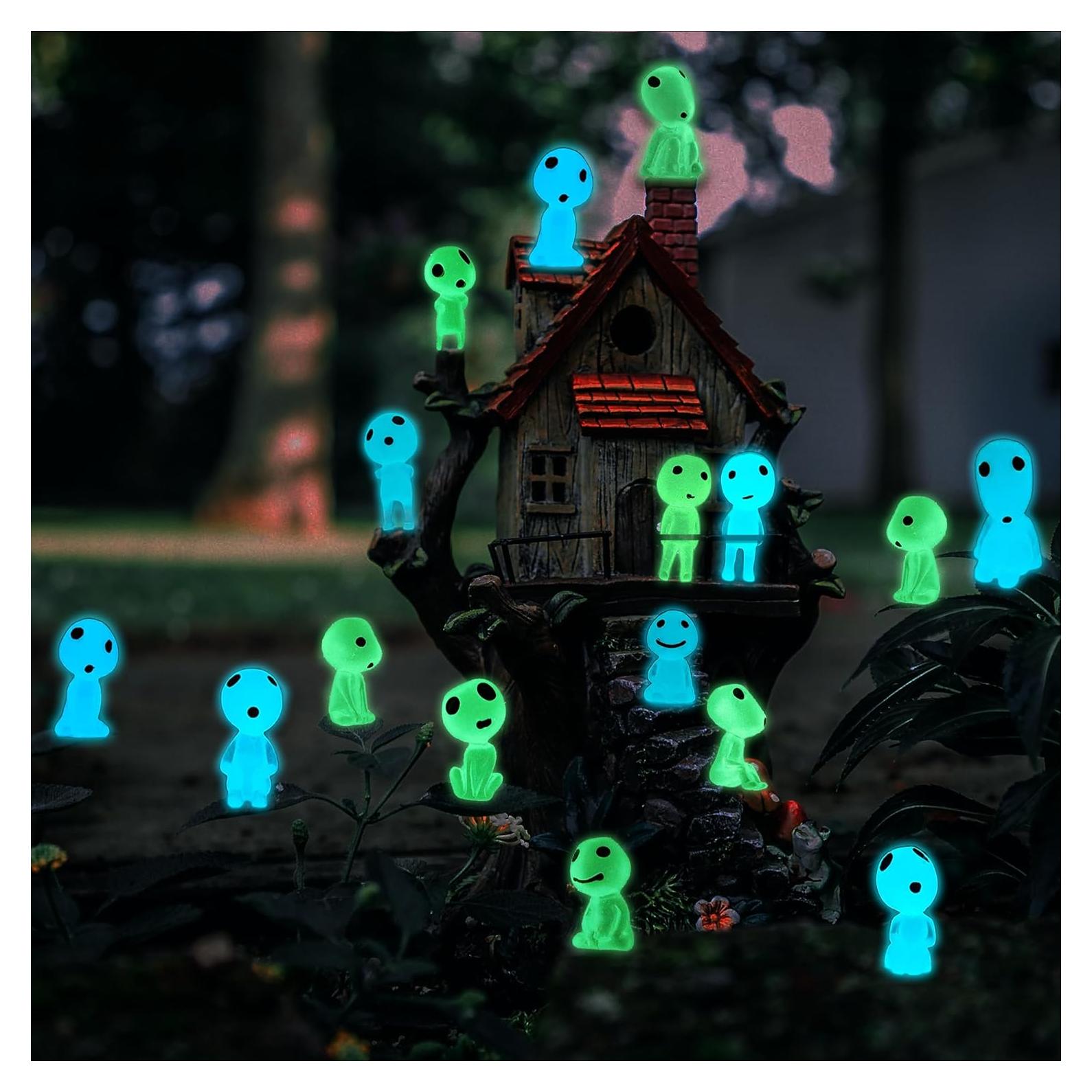 20 Mini Duendes Luminiscentes POPKER para Jardín y Terrario