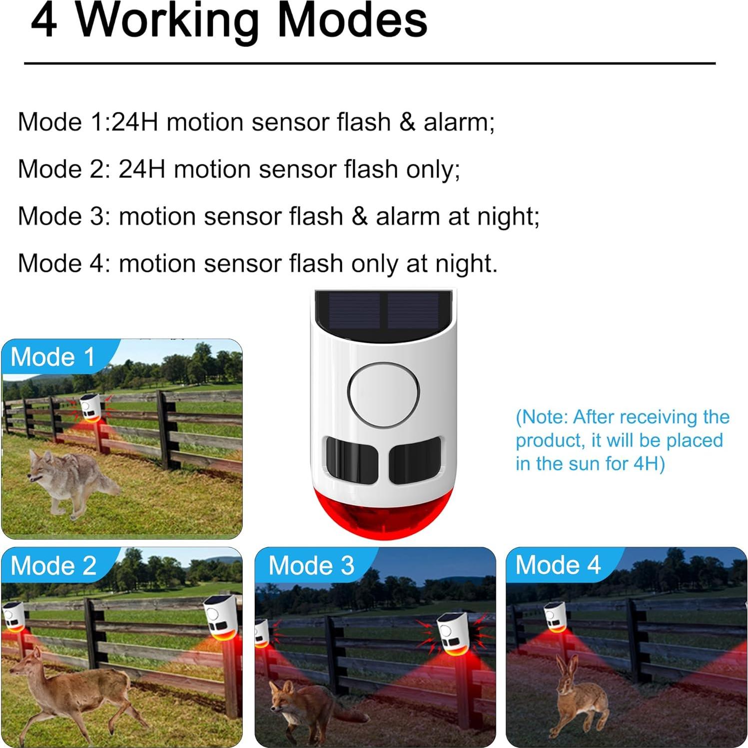 Alarma Solar de Movimiento QXMH 110dB con Luz Estroboscópica