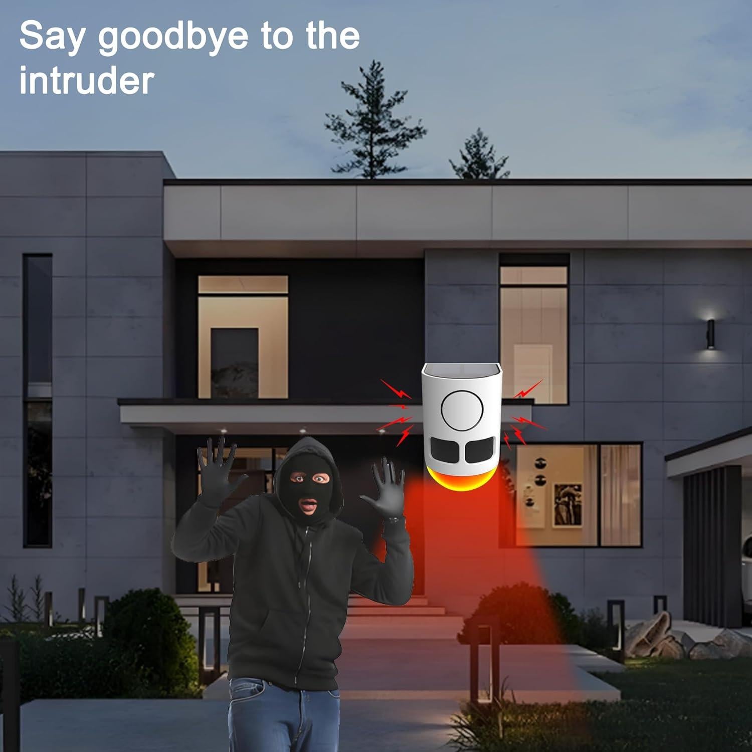 Alarma Solar de Movimiento QXMH 110dB con Luz Estroboscópica