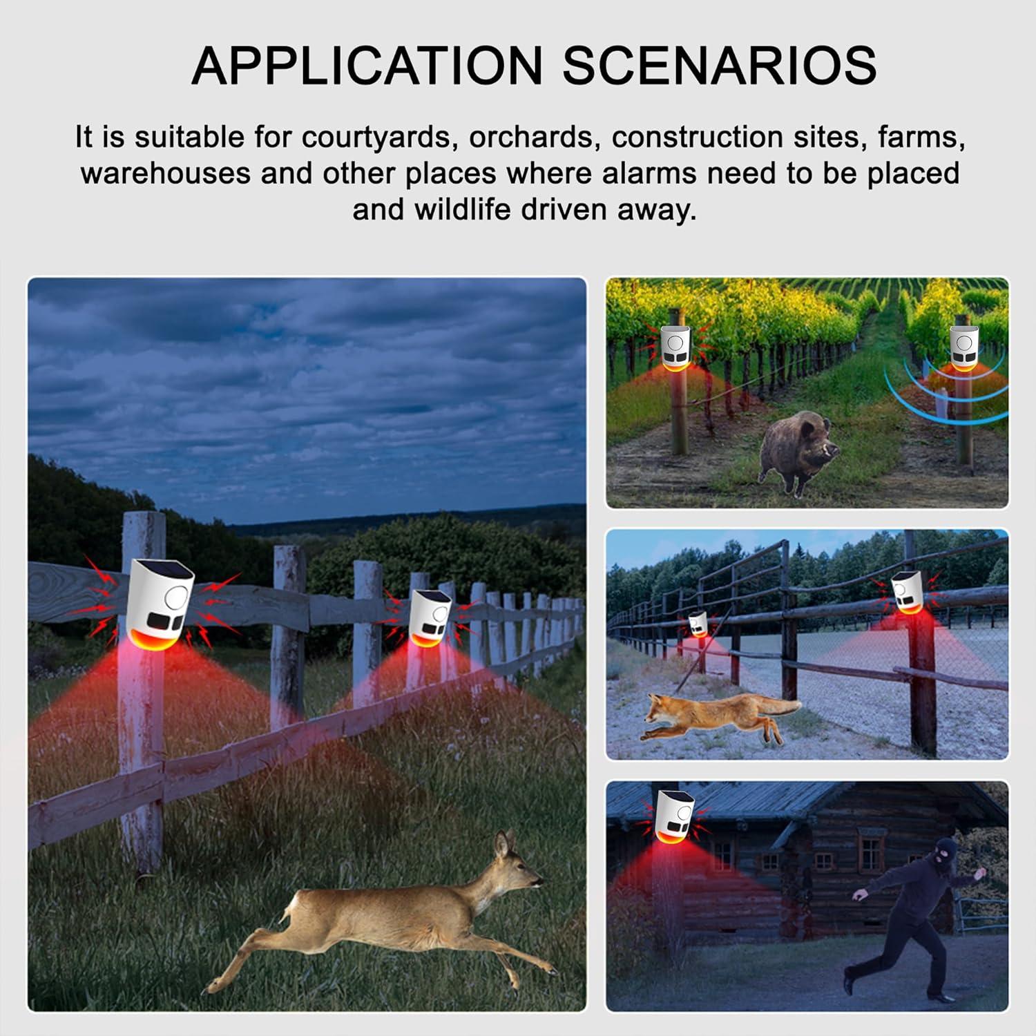 Alarma Solar de Movimiento QXMH 110dB con Luz Estroboscópica