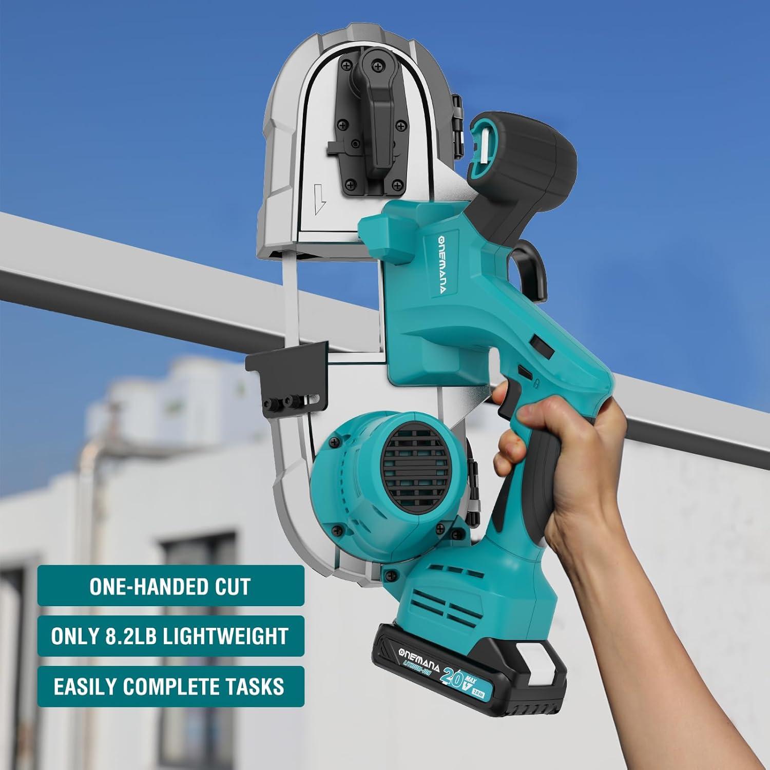 Sierra de Banda Inalámbrica ONEMANA 20V 2.5" con Batería