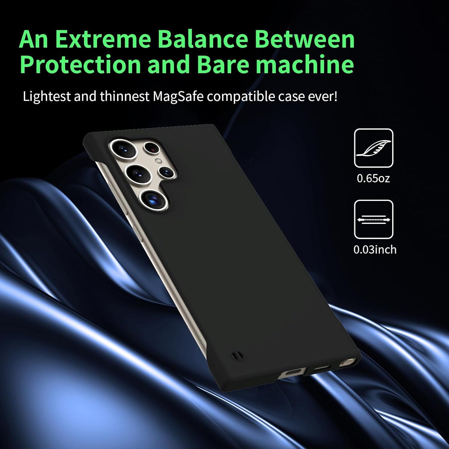 Funda Magnética Slim GRECAZO para Samsung Galaxy S24 Ultra Negro