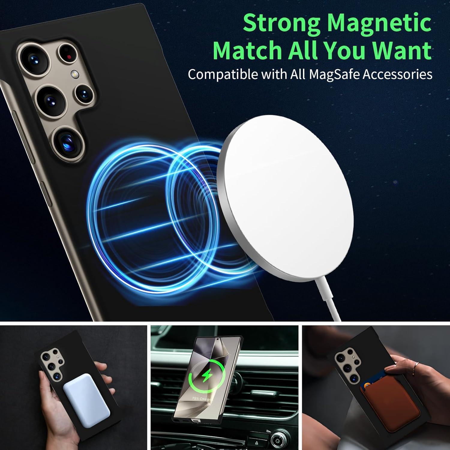 Funda Magnética Slim GRECAZO para Samsung Galaxy S24 Ultra Negro