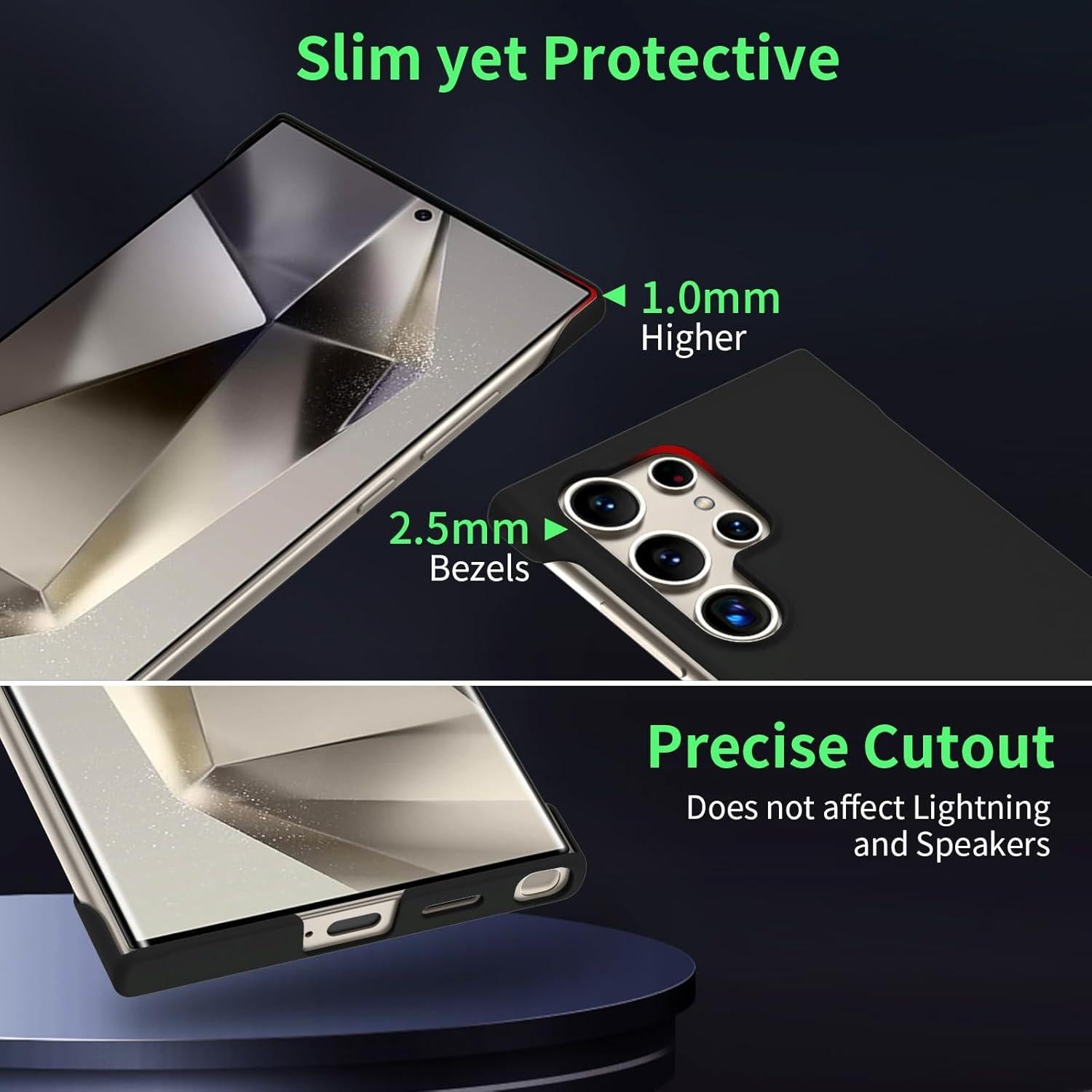 Funda Magnética Slim GRECAZO para Samsung Galaxy S24 Ultra Negro