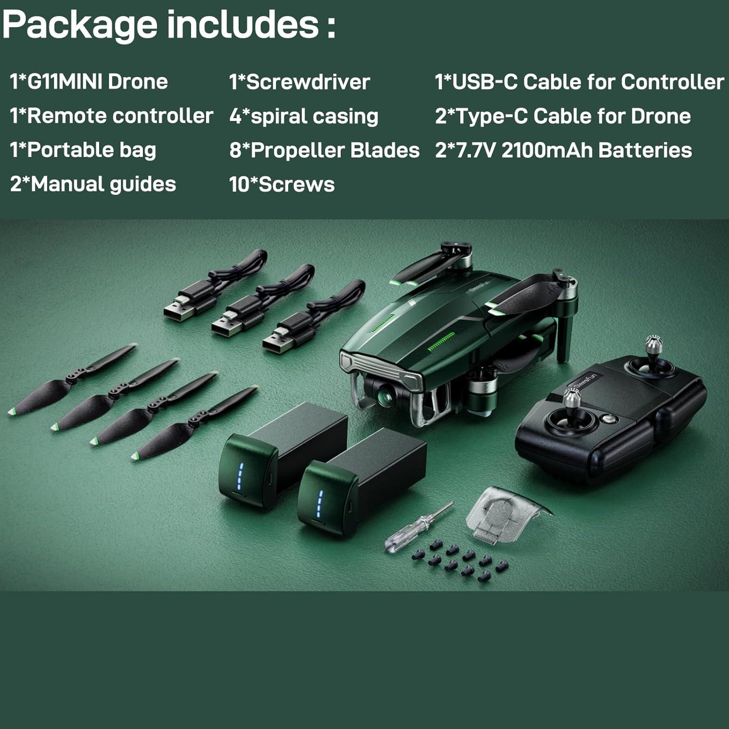 Dron Gleesfun G11MINI 4K con cámara y 60 min de vuelo