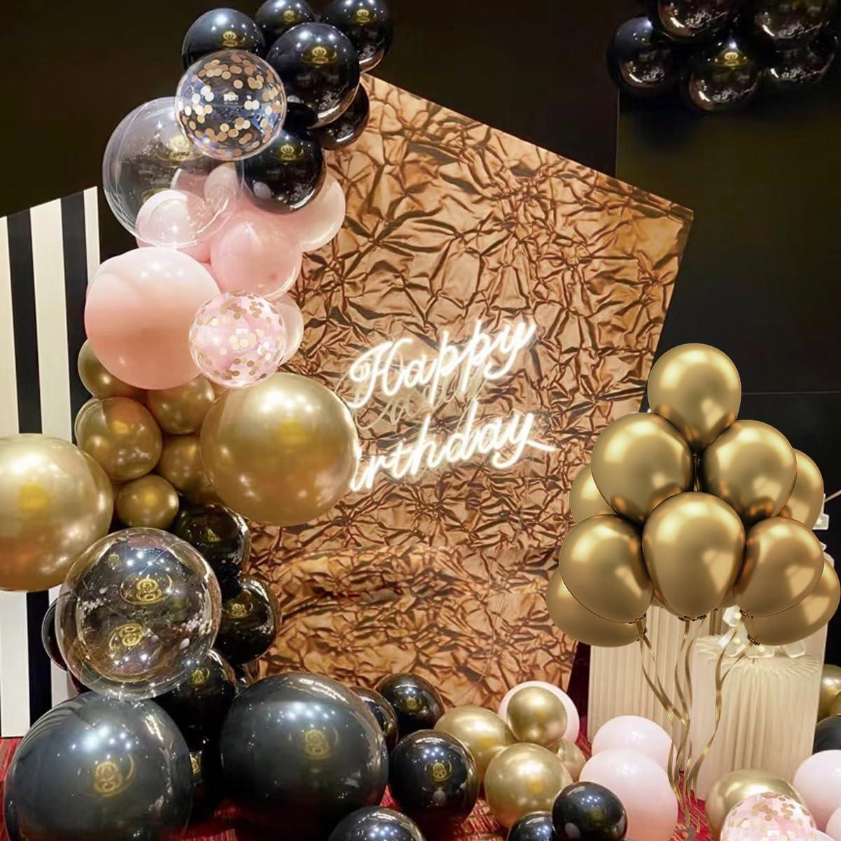 Kit de Arco de Globos Mebay 156 Piezas Negro Rosa Dorado