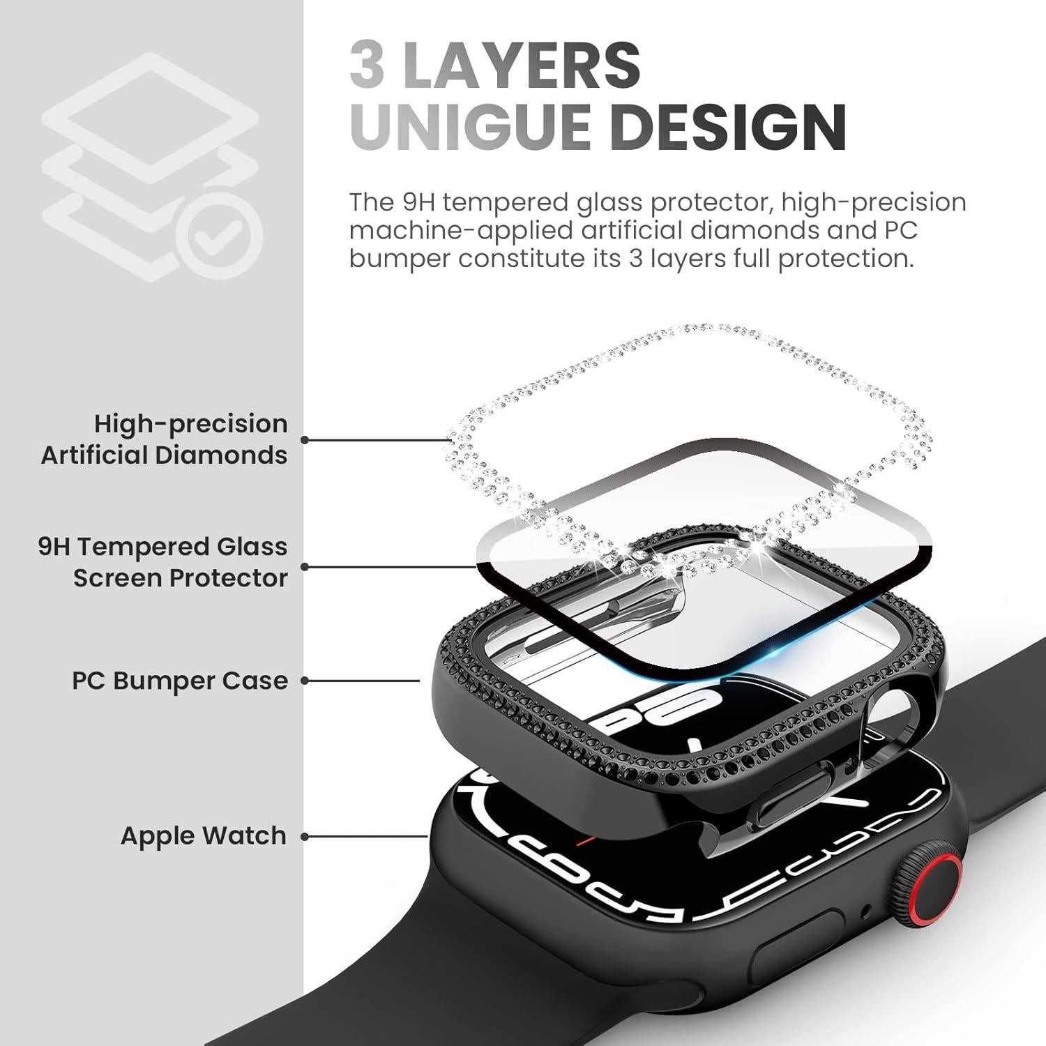 Funda Protectora Brillante Tensea para Apple Watch 40mm