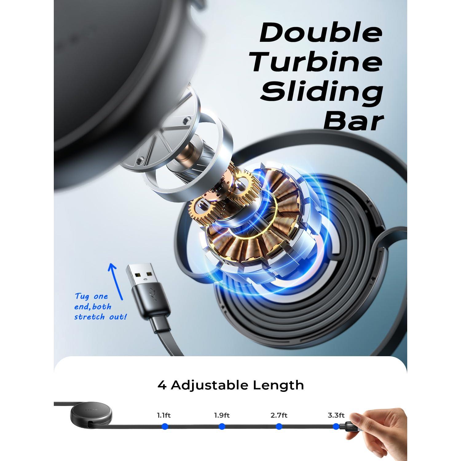 Cable de Carga Múltiple Retráctil LISEN 3 en 1 USB-C/iP/Micro