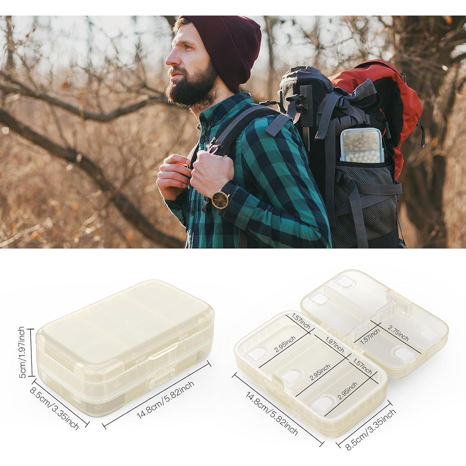 Organizador Semanal de Pastillas FYY Beige, 8 Compartimentos