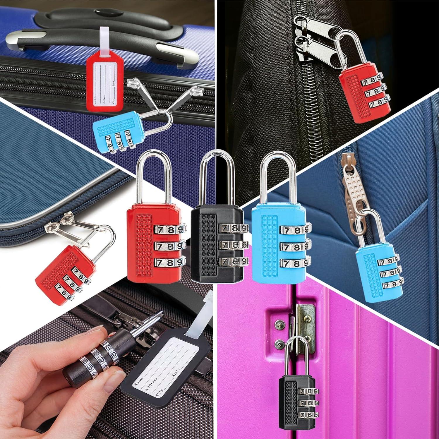 6 Candados de Combinación DUALCROWN + 6 Etiquetas de Viaje