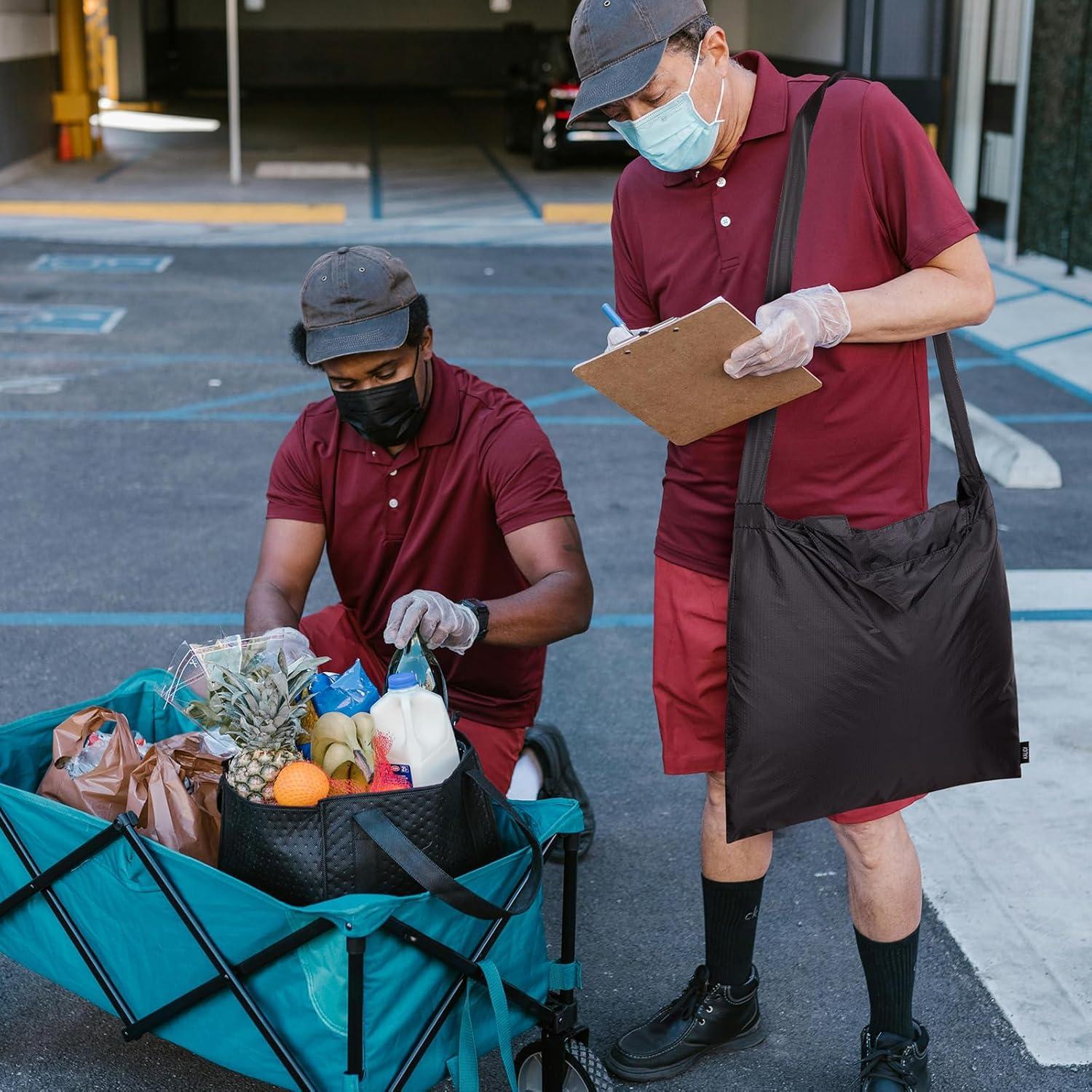 Bolsa de Compras Plegable KALIDI Negra Reutilizable 27.2 kg