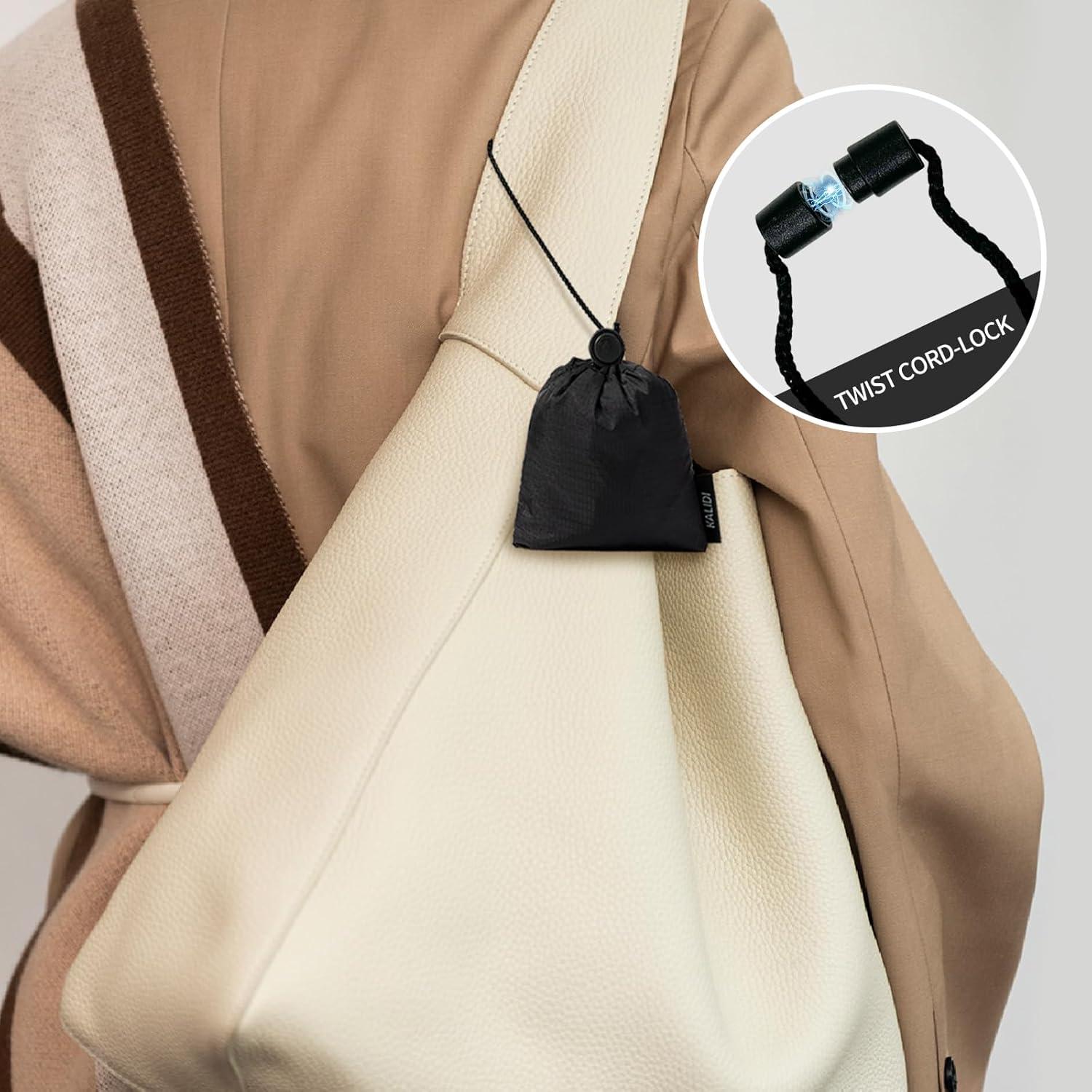 Bolsa de Compras Plegable KALIDI Negra Reutilizable 27.2 kg