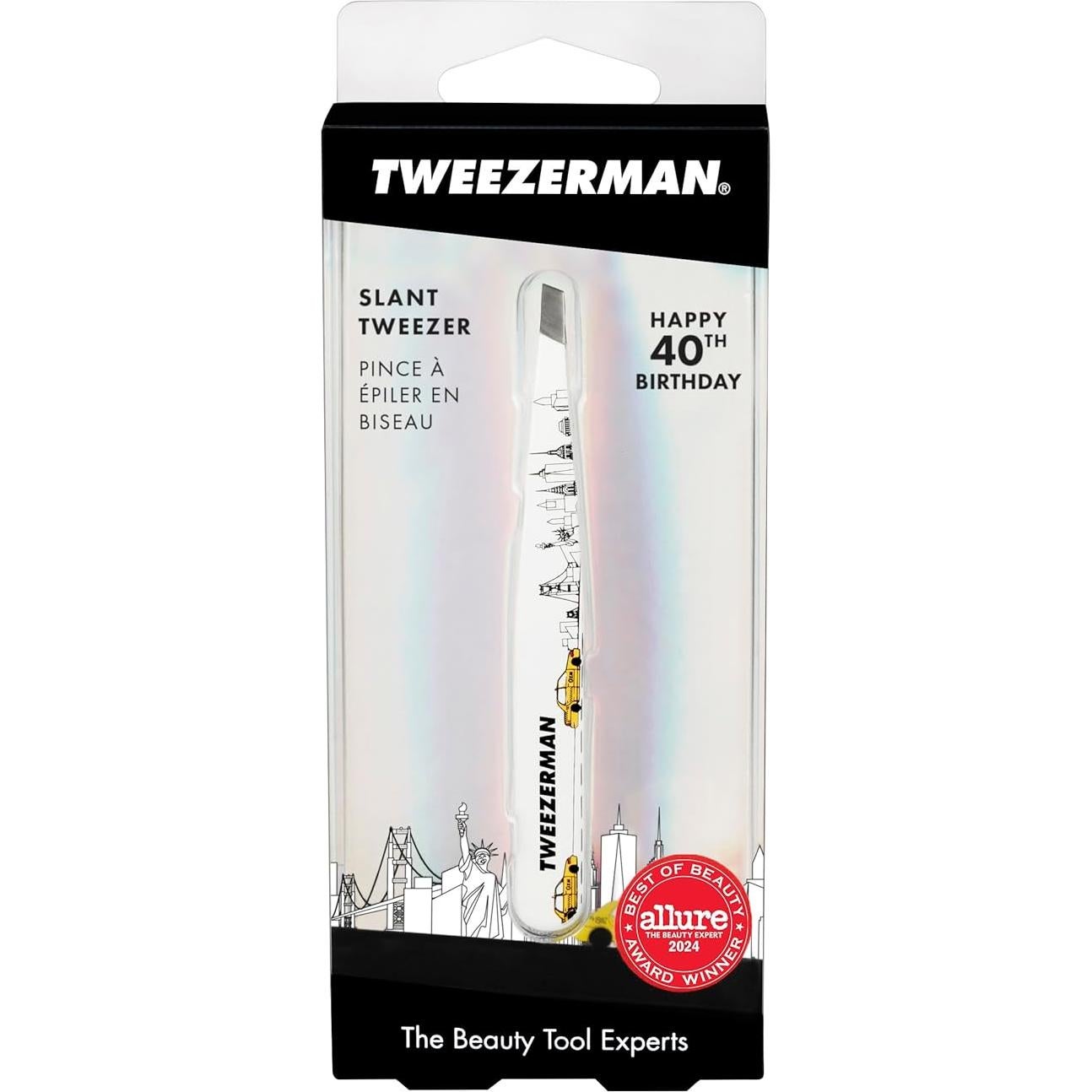 Pinzas de Cejas Slant Tweezerman 40 Aniversario Acero Inoxidable