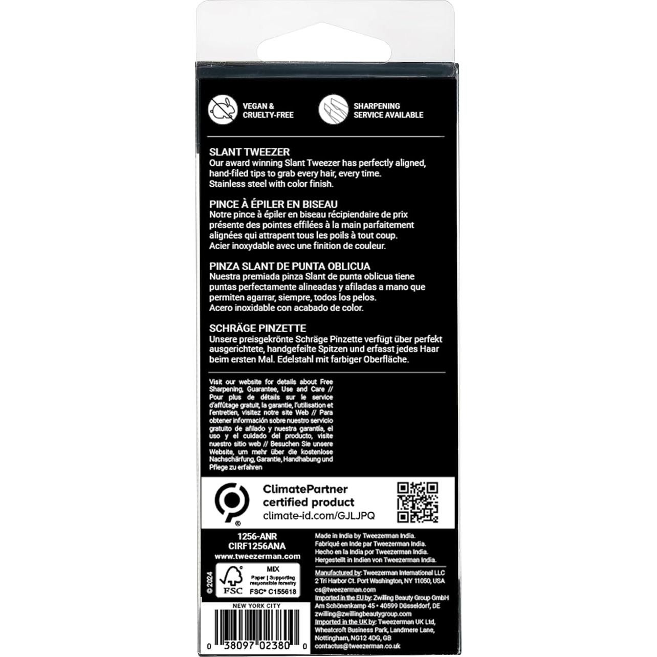 Pinzas de Cejas Slant Tweezerman 40 Aniversario Acero Inoxidable