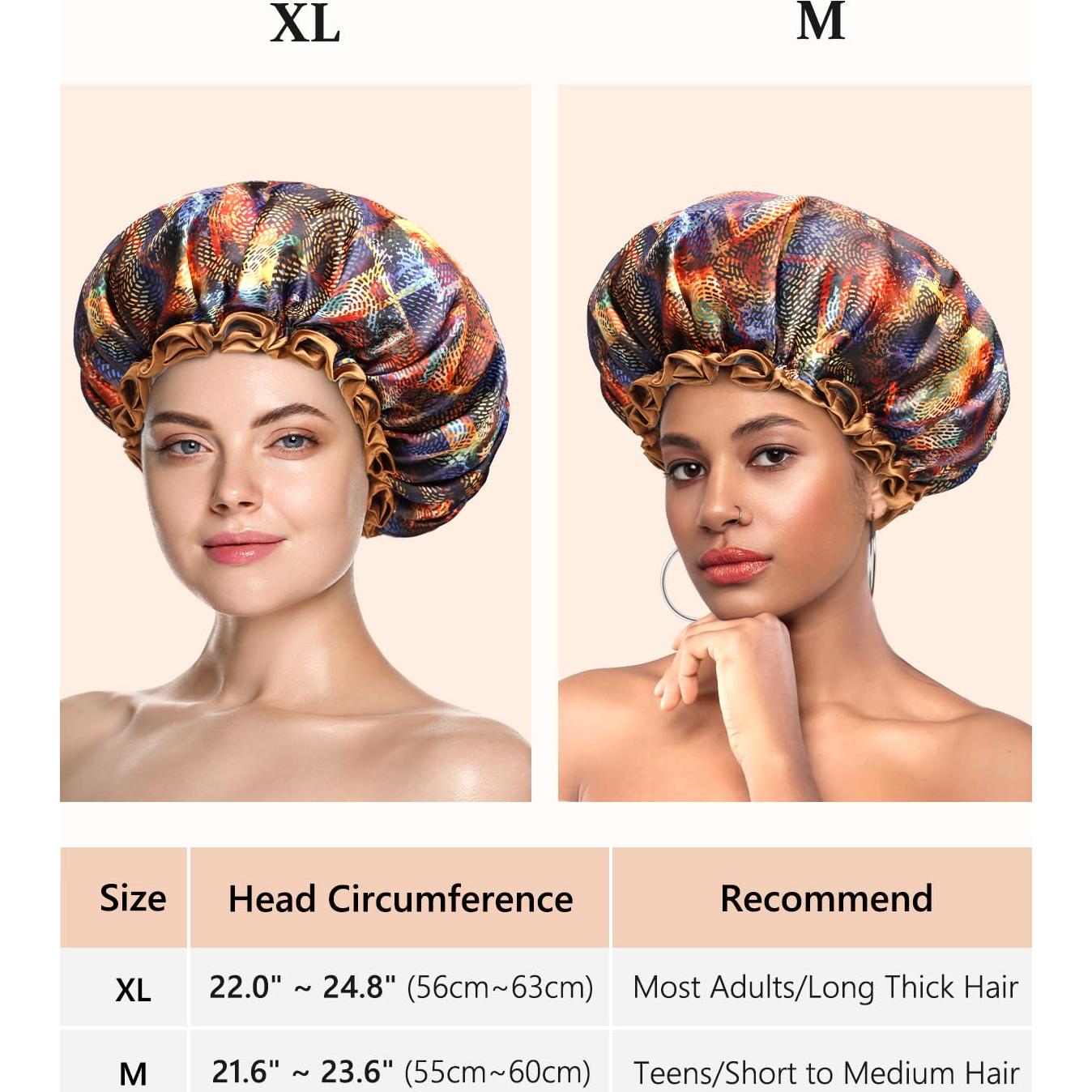 Gorro de Ducha Impermeable Mikimini XL para Cabello Largo