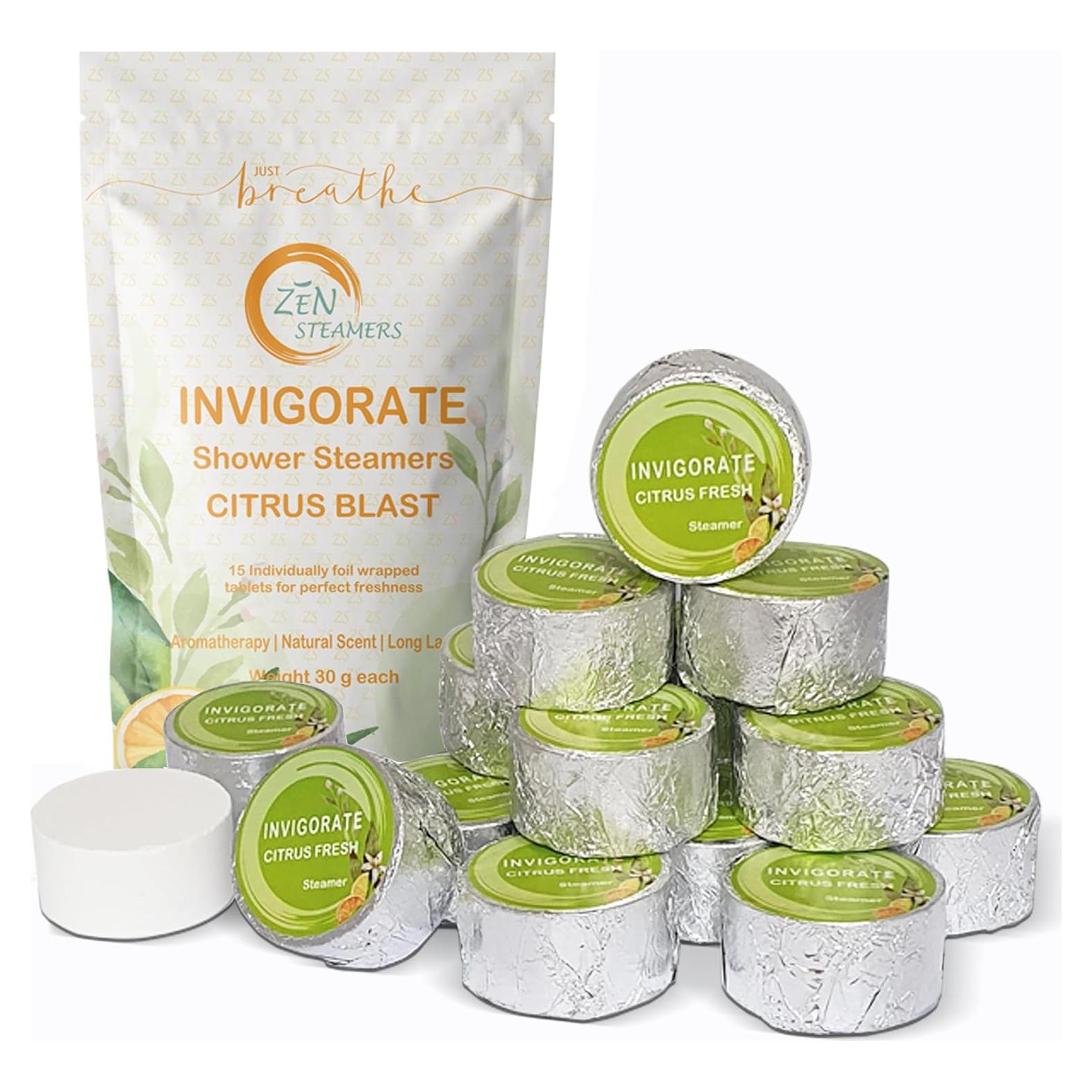 Vaporizadores de Ducha Zen Citrus Blast - Aromaterapia 15 Piezas