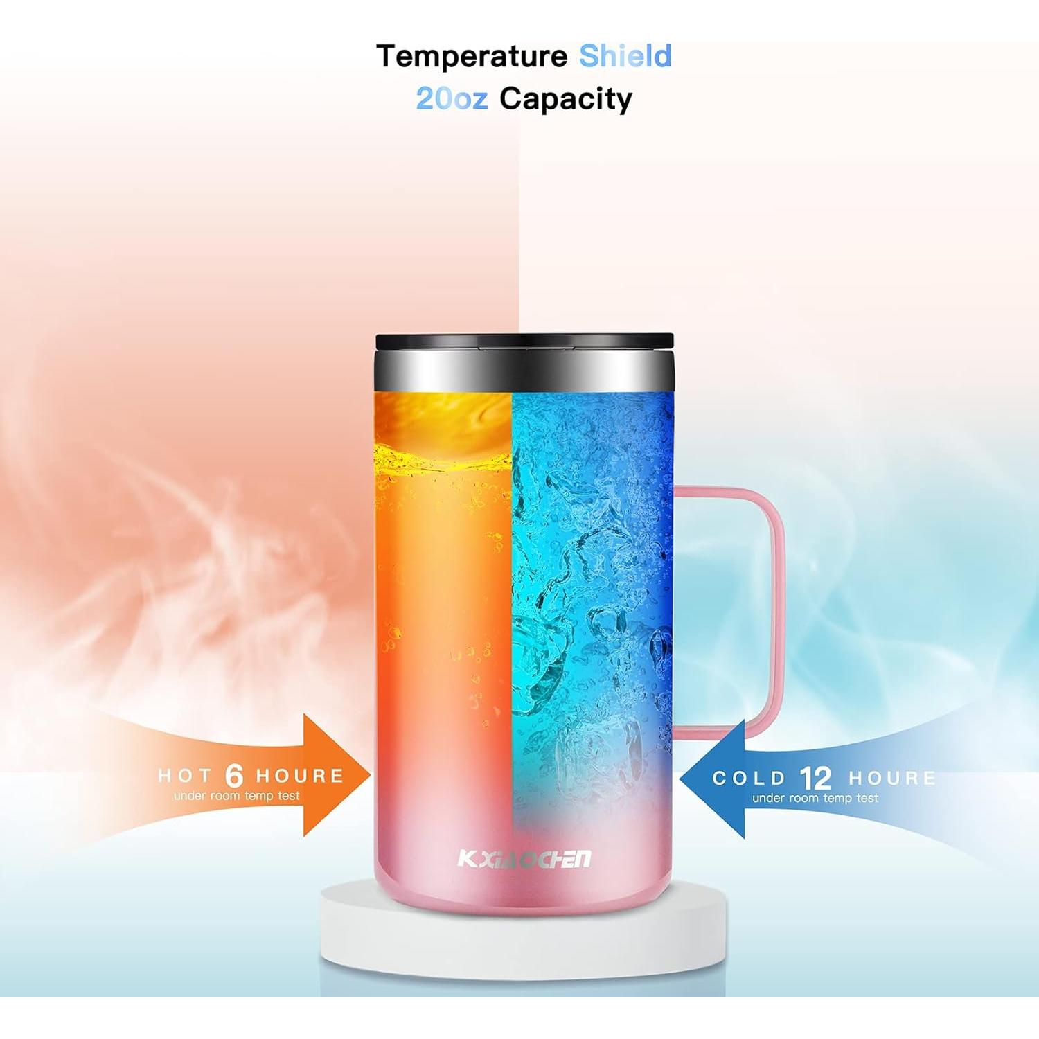 Taza de Café Aislada KXIAOCHEN 20oz Acero Inoxidable 2Pack