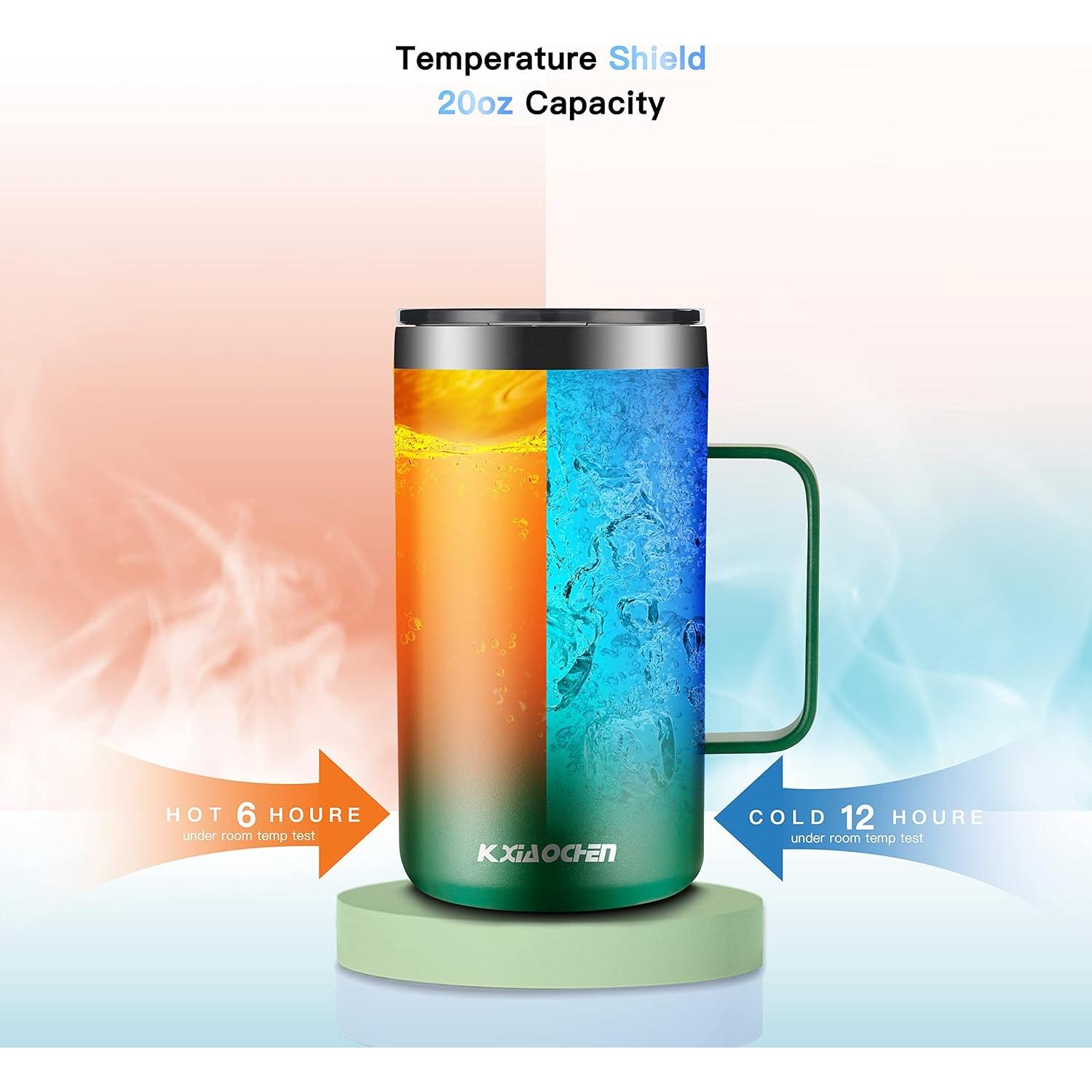 Taza de Café Aislada KXIAOCHEN 20oz Acero Inoxidable Esmeralda