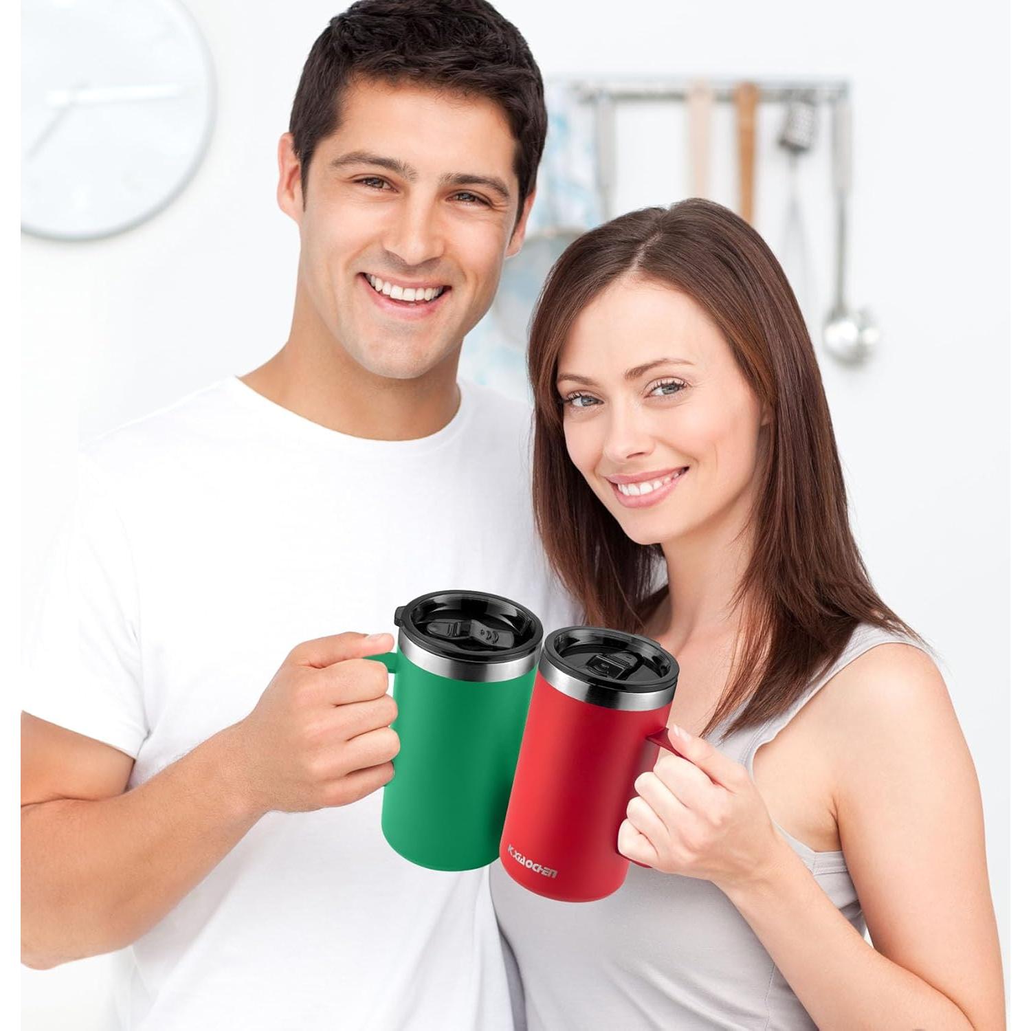 Taza de Café Aislada KXIAOCHEN 20oz Acero Inoxidable Esmeralda