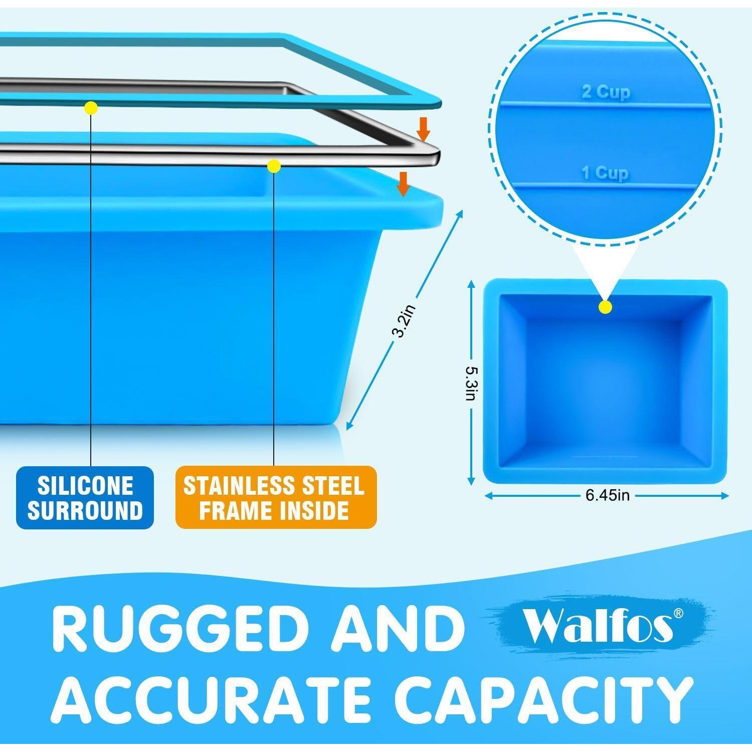 Bandeja de Silicona Walfos para Congelar 4 Pcs - 2x2 Tazas