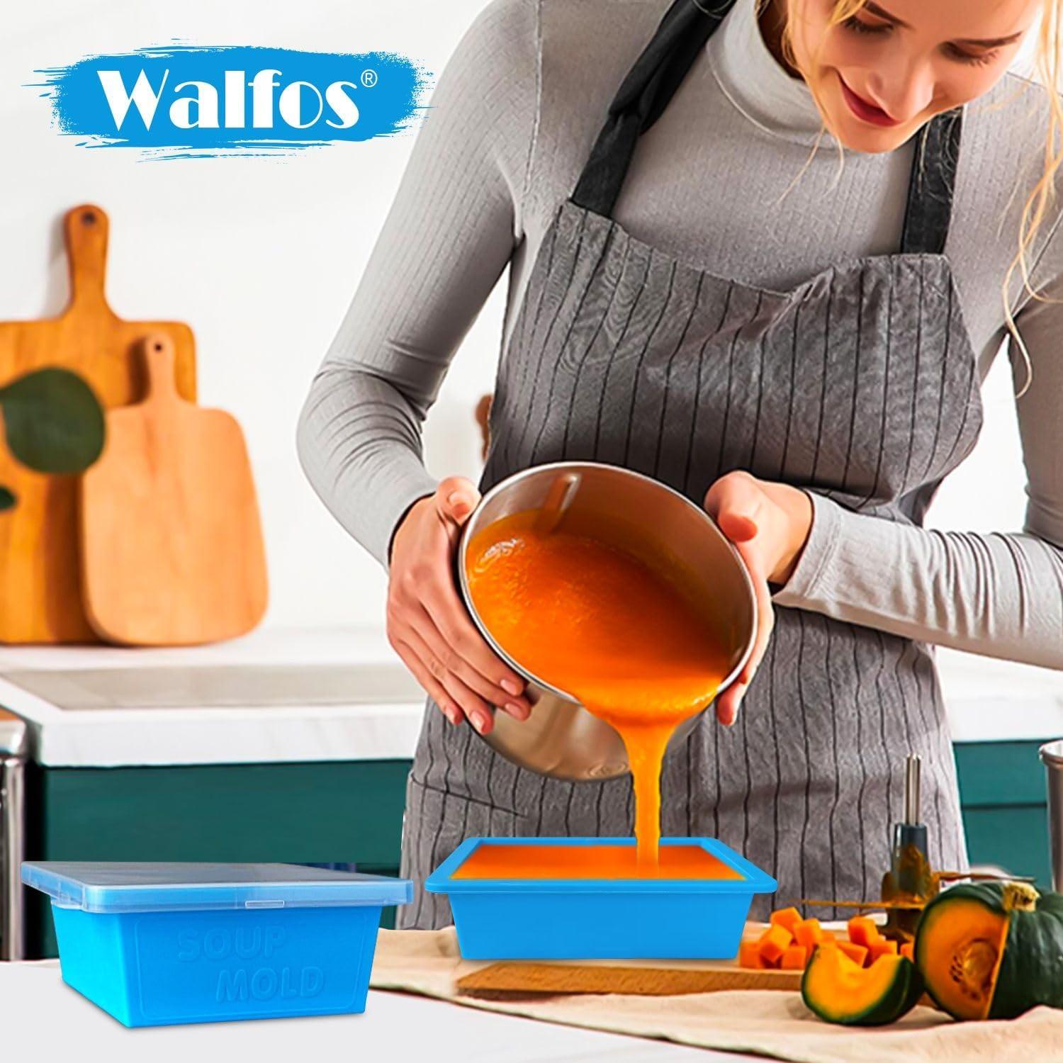 Bandeja de Silicona Walfos para Congelar 4 Pcs - 2x2 Tazas