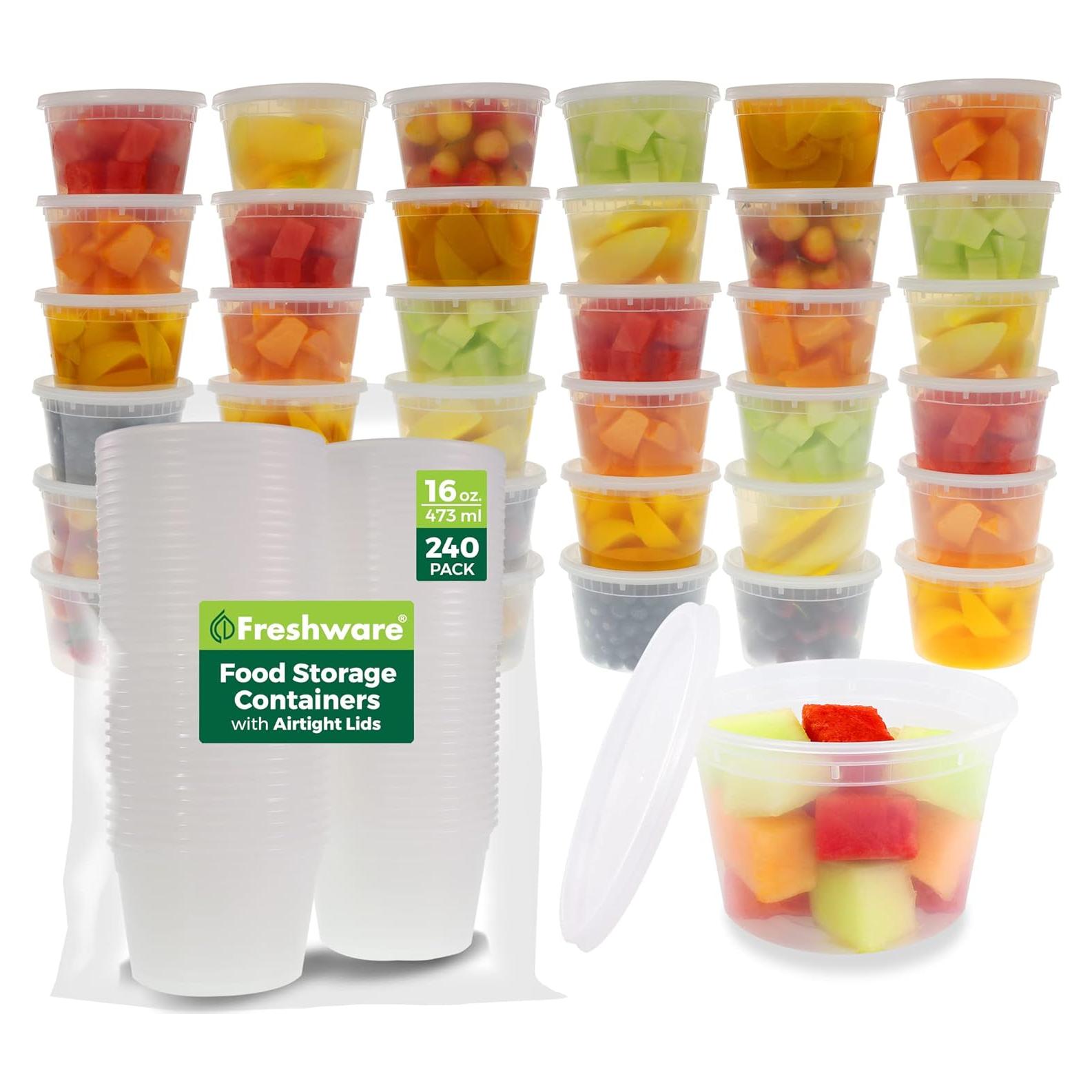 Contenedores de Almacenamiento Freshware 240 Pack 16 oz Apilables