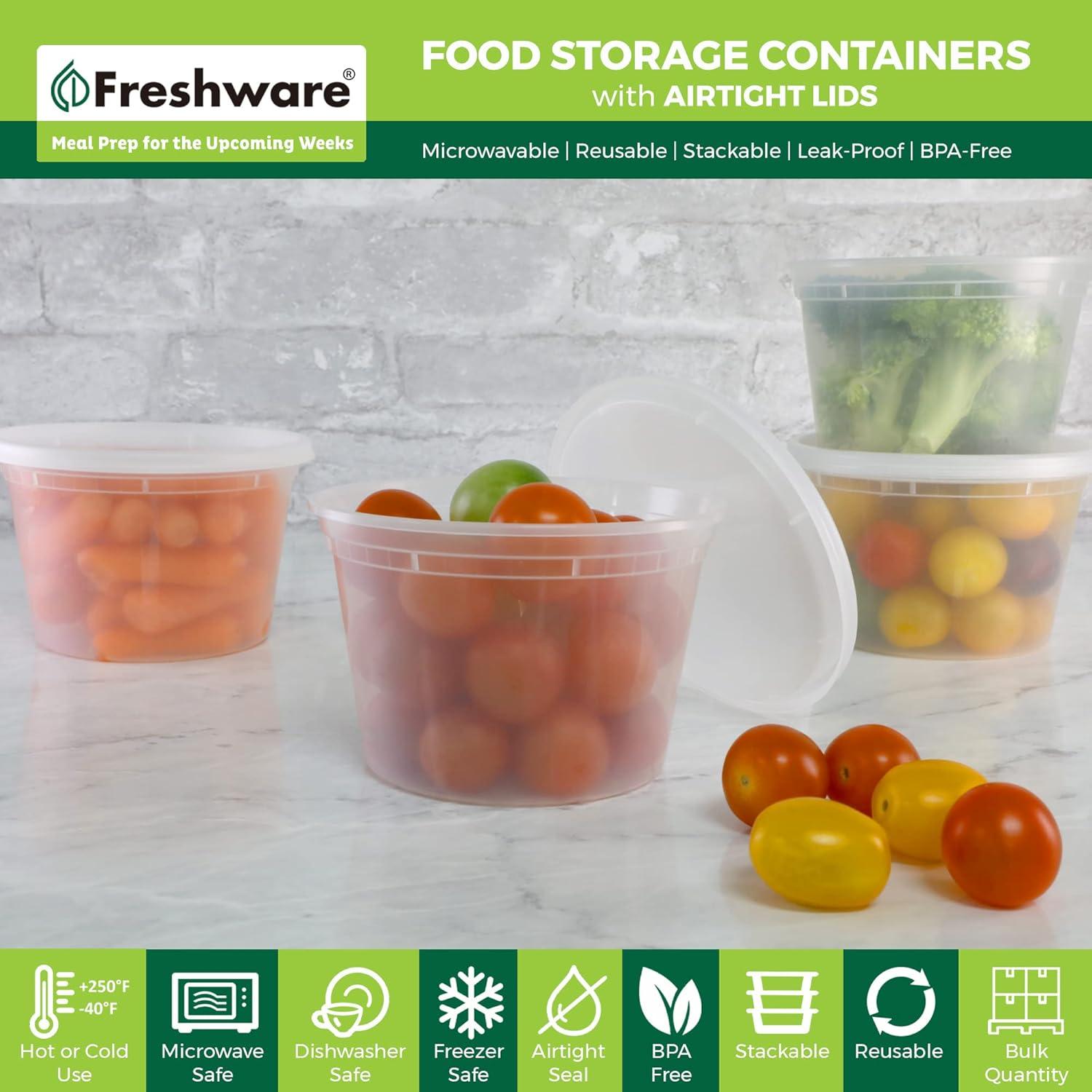 Contenedores de Almacenamiento Freshware 240 Pack 16 oz Apilables