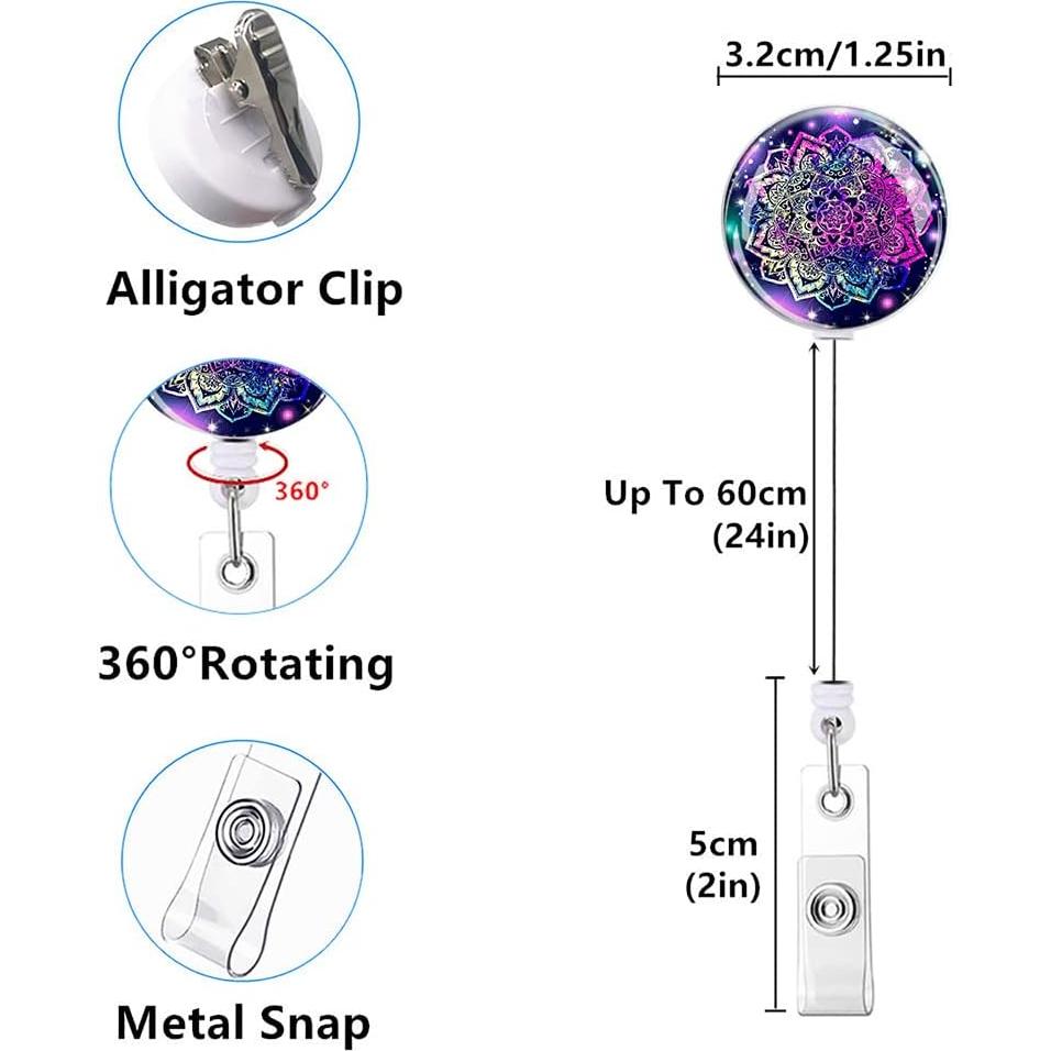 Porta Credenciales Retráctil Anffilona Clip 60cm Mandala