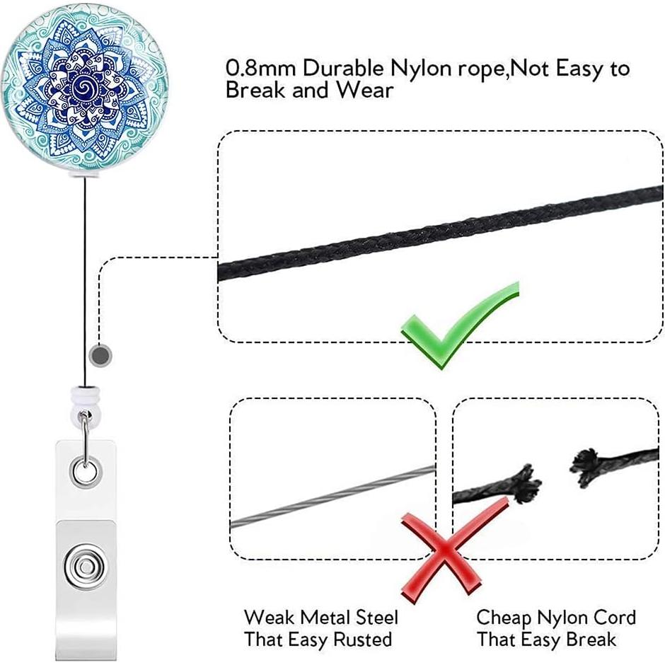 Porta Credenciales Retráctil Anffilona Clip 60cm Mandala