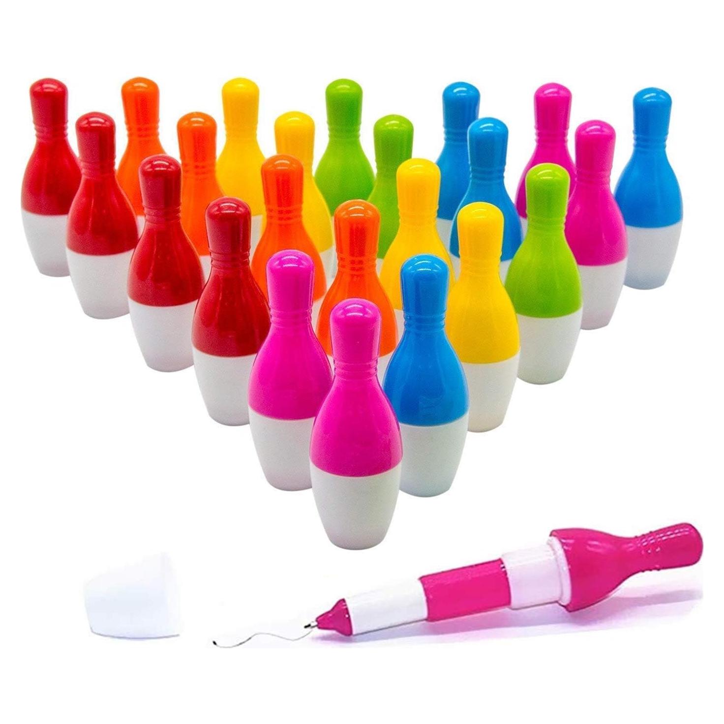 30 Bolígrafos Retráctiles SWTOOL Caricatura Boliche Azul