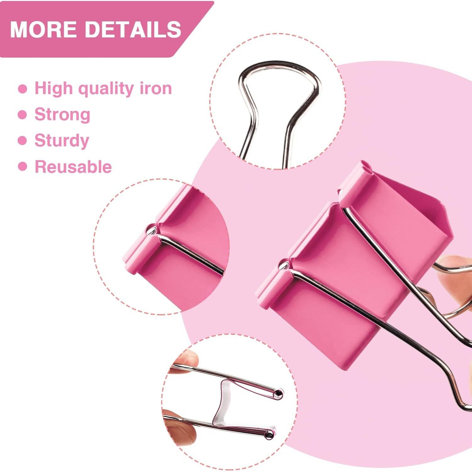 Clips de carpeta coloridos XILILAI 100pcs variados 4 tamaños