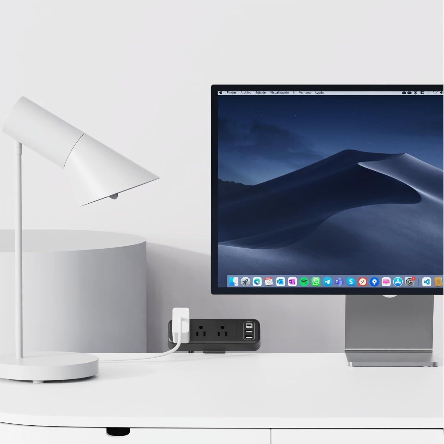 Regleta de Alimentación de Escritorio PAEWOK con USB-C 3 Tomas