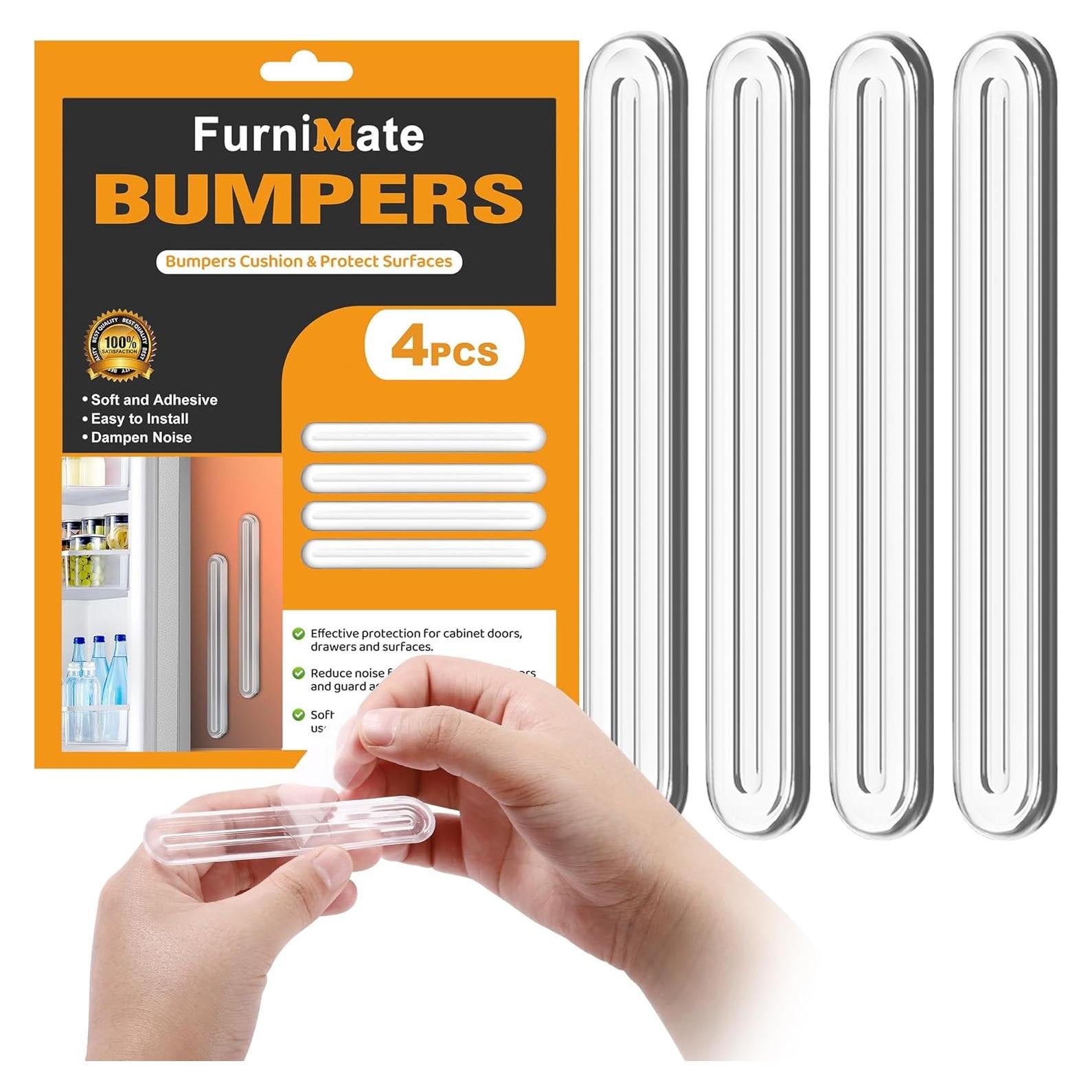 4 Protectores de Muebles Largos FurniMate 14x1.8cm Anticolisión