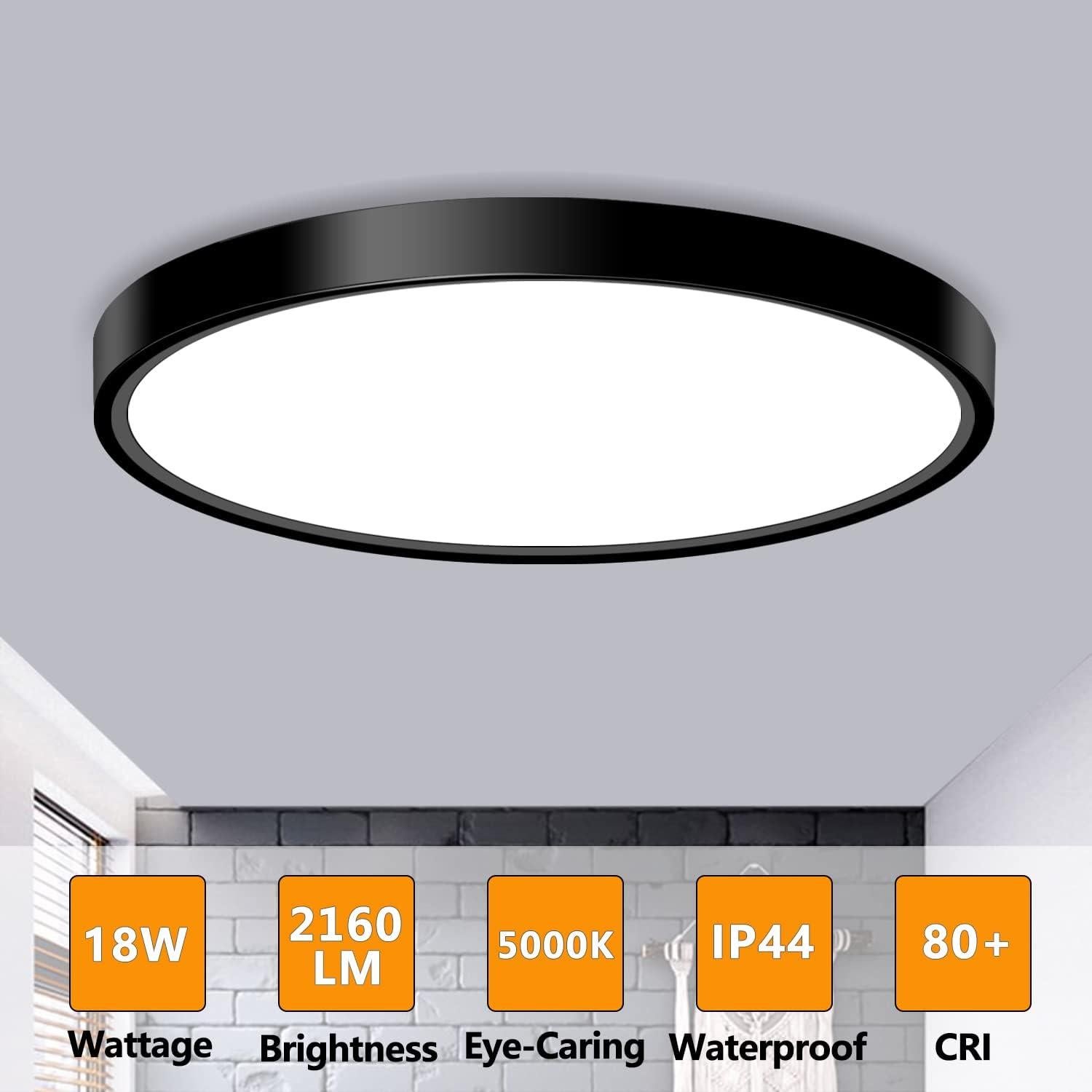 Luz de Techo LED 18W 5000K Negra 23cm CHARYJOD