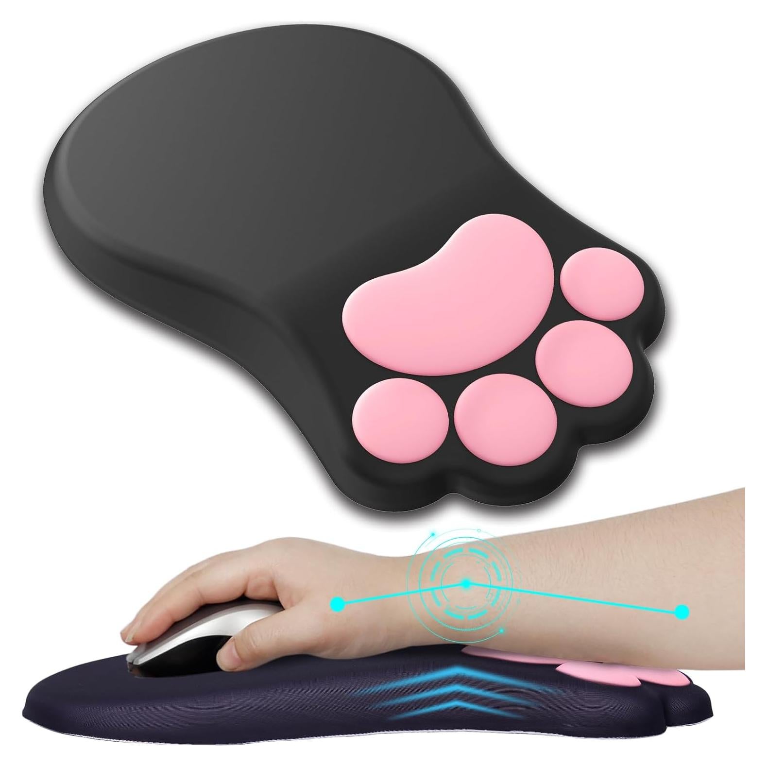 Alfombrilla de Ratón Ergonómica L-SPOUTTO con Reposamuñecas Negra