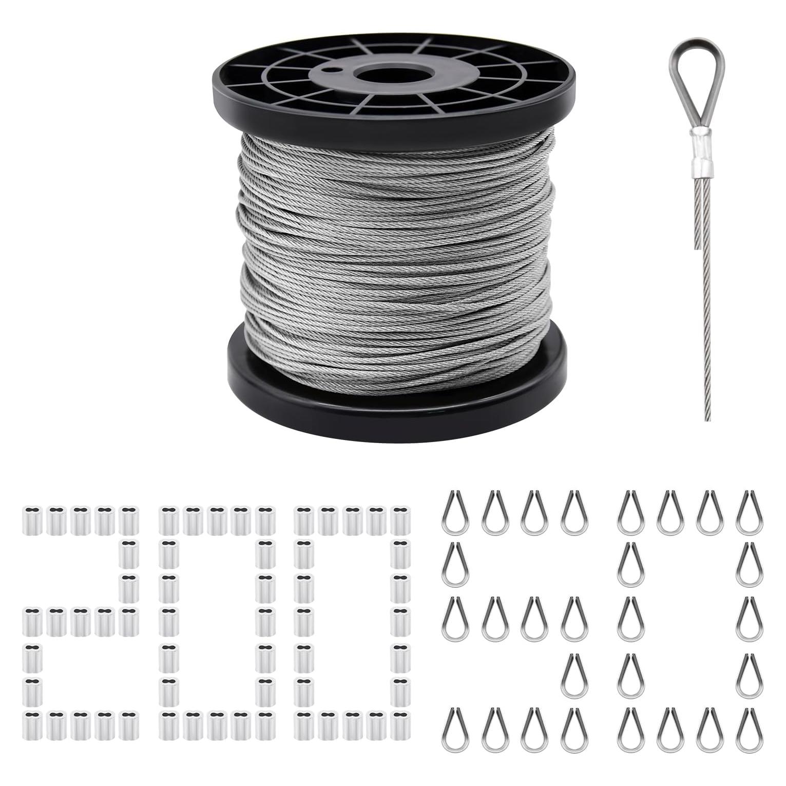 Kit de Cable de Alambre 100m Acero Inoxidable FGBNM