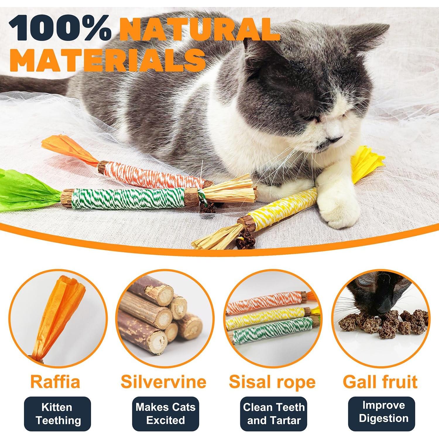 12 Juguetes de Masticar para Gatos Sysmashing - Silvervine Natural
