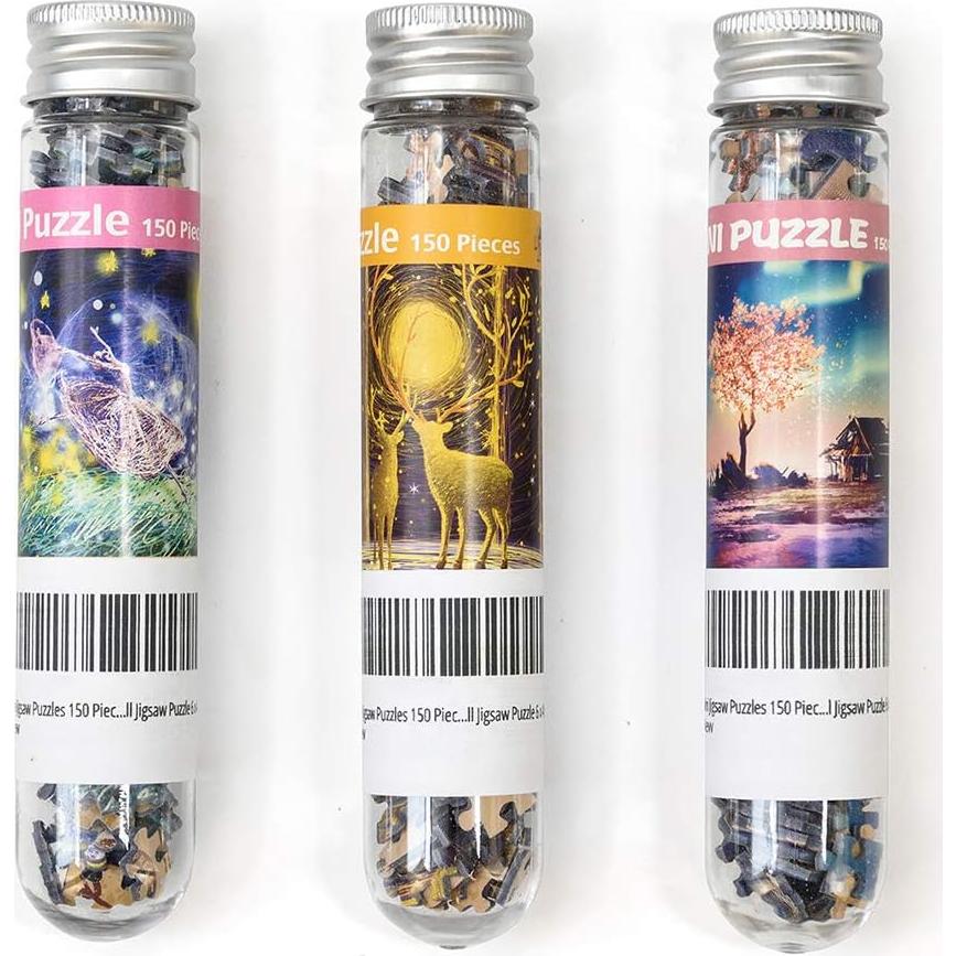 Paquete de 3 Mini Rompecabezas 150 Piezas Wifreo 15x10 cm