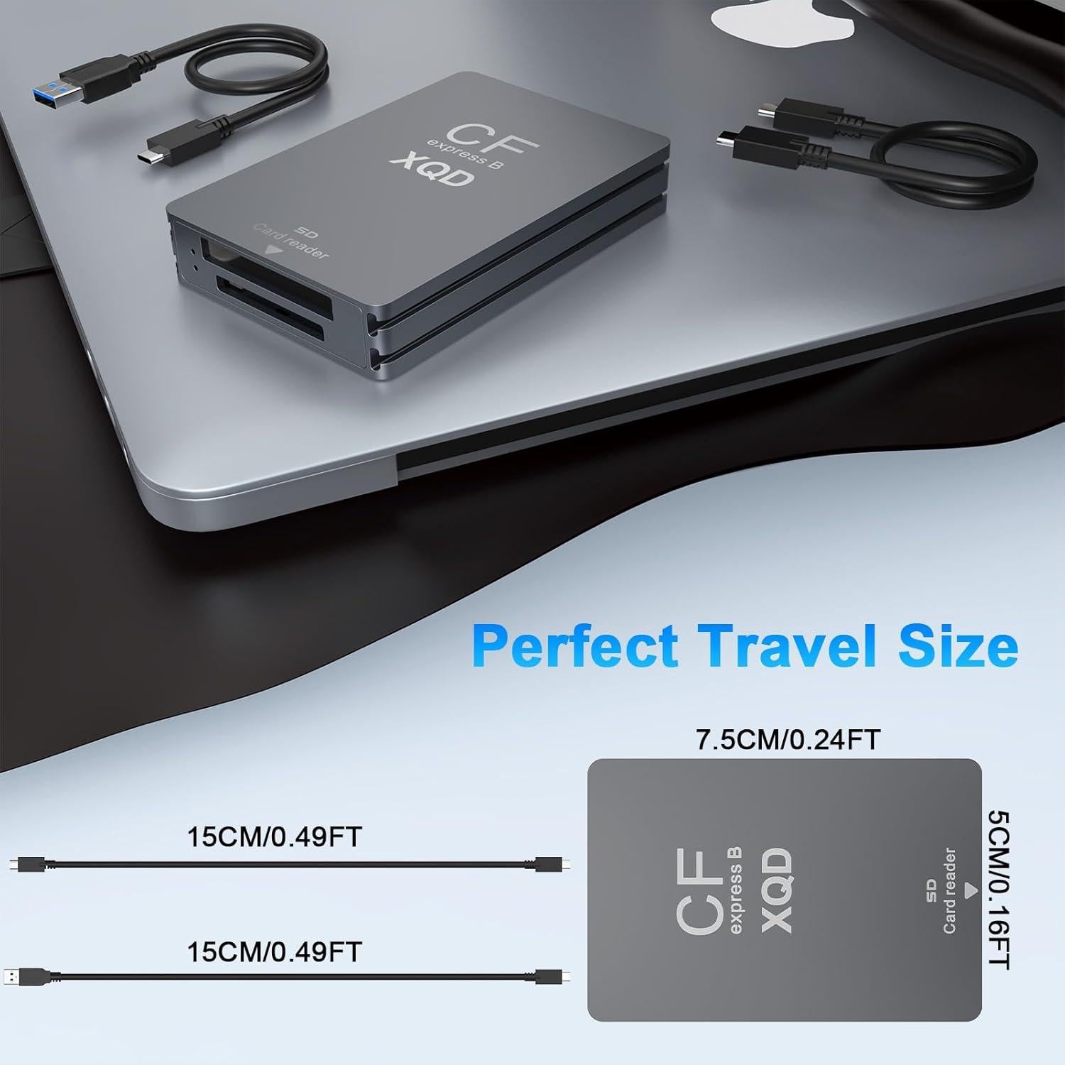 Lector de tarjetas 5 en 1 Rocketek CFexpress Tipo B/SD/XQD