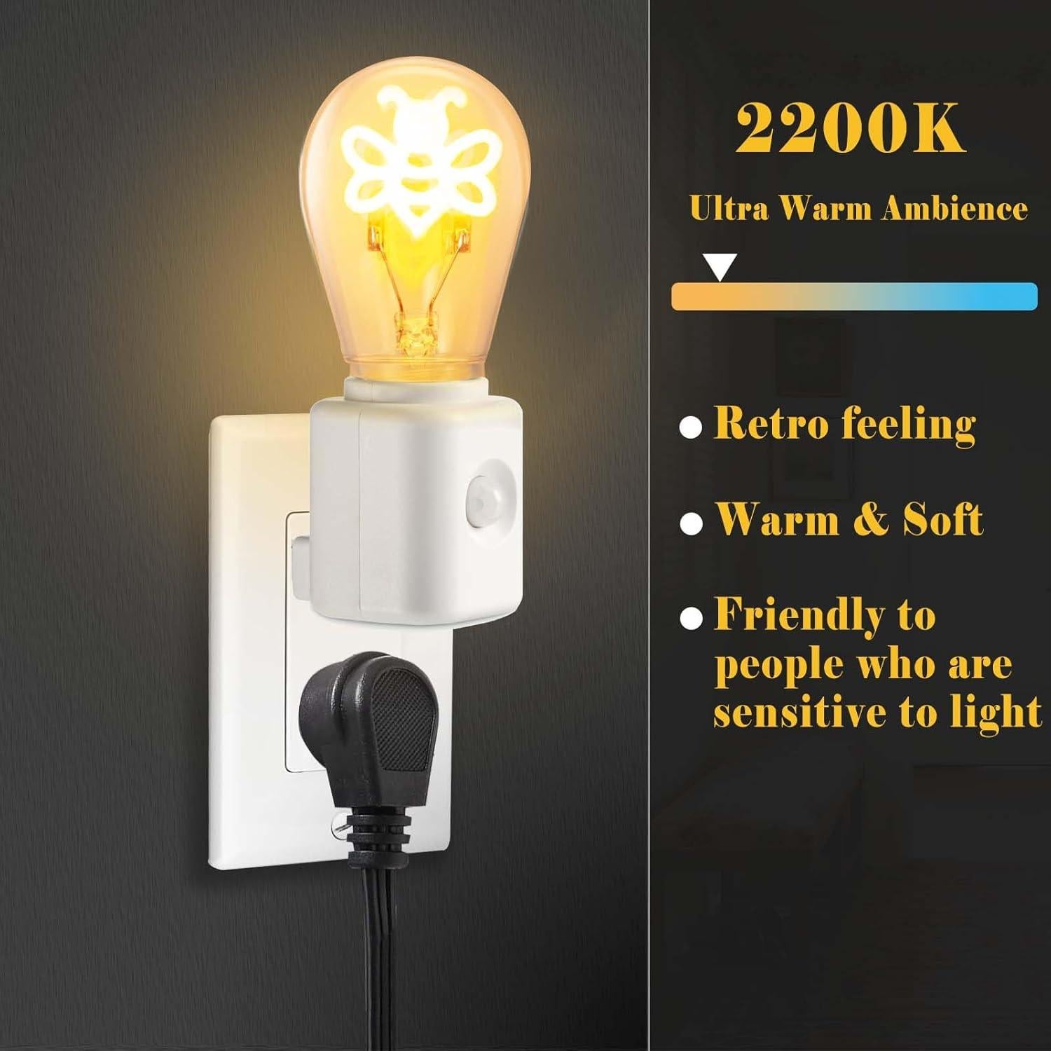 Luz Nocturna Vintage Regulable Yaoten con Sensor de Movimiento 2200K