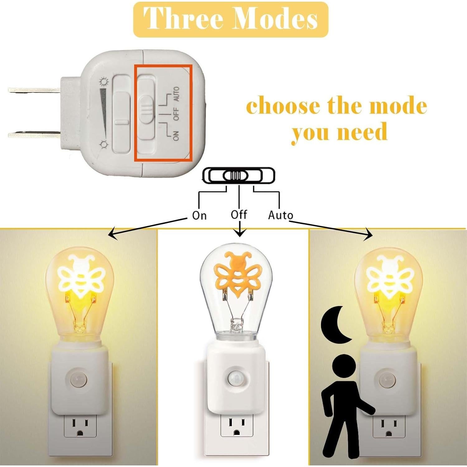 Luz Nocturna Vintage Regulable Yaoten con Sensor de Movimiento 2200K