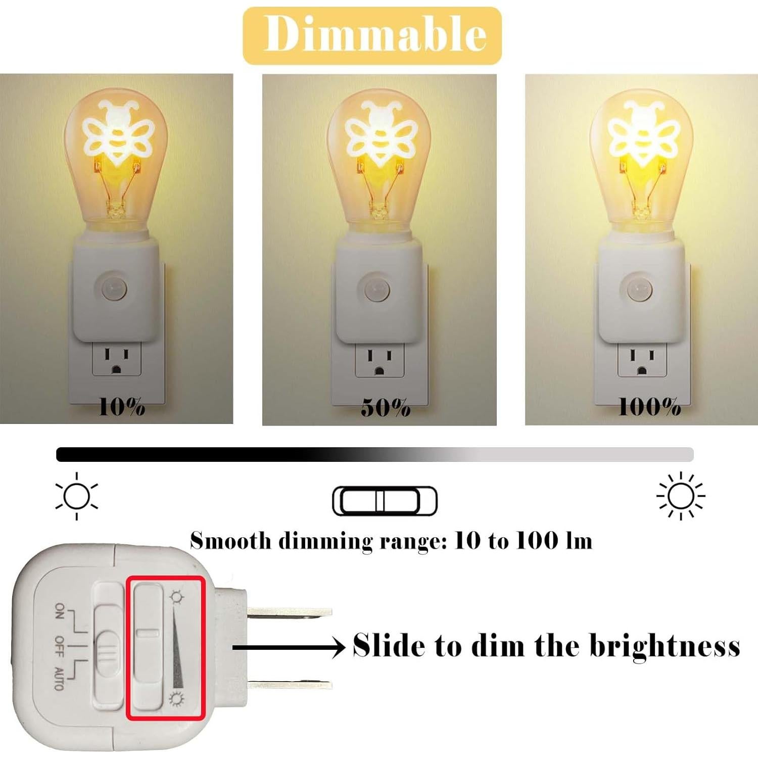 Luz Nocturna Vintage Regulable Yaoten con Sensor de Movimiento 2200K