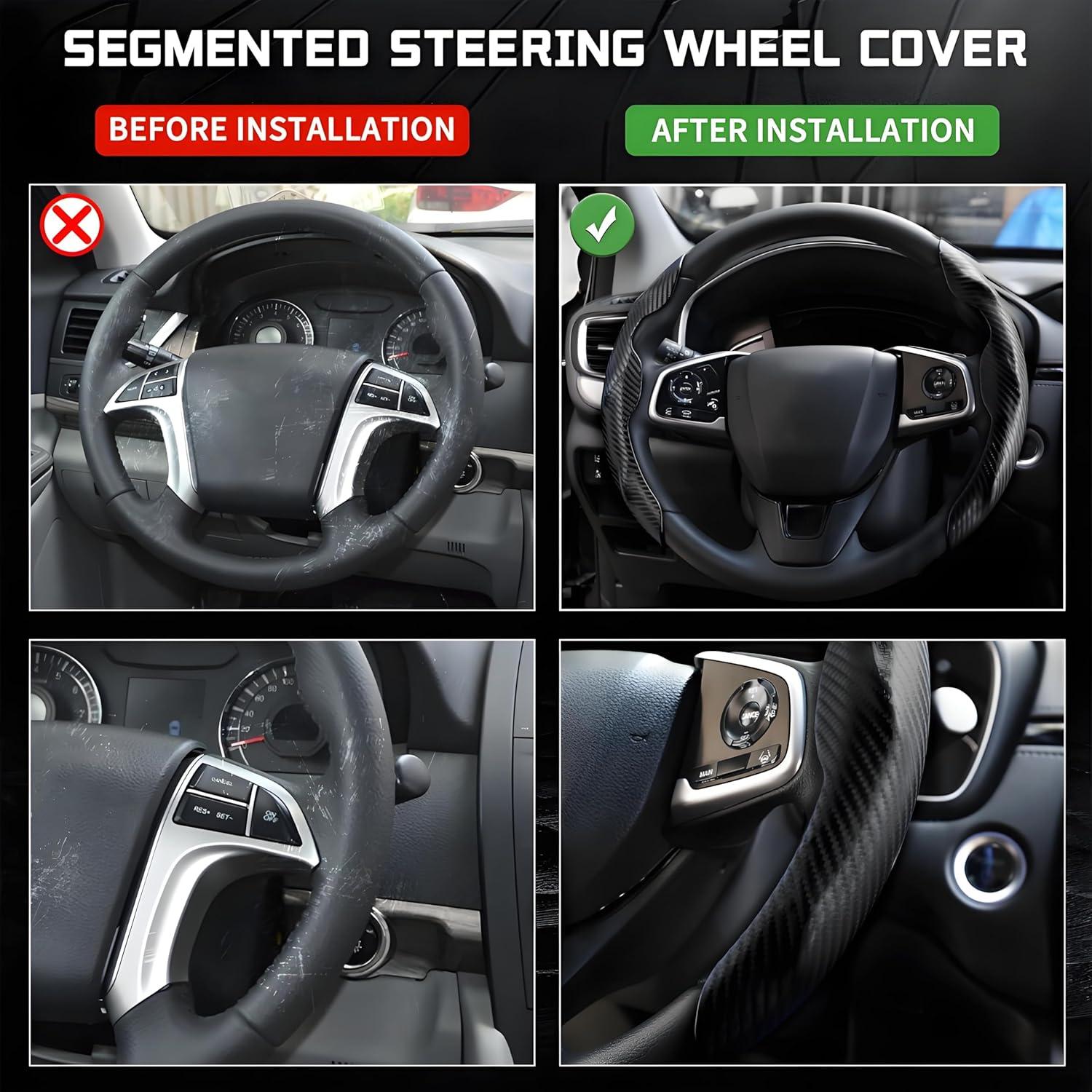 Cubierta de Volante de Carbono AIUSLN 2 Piezas Antideslizante