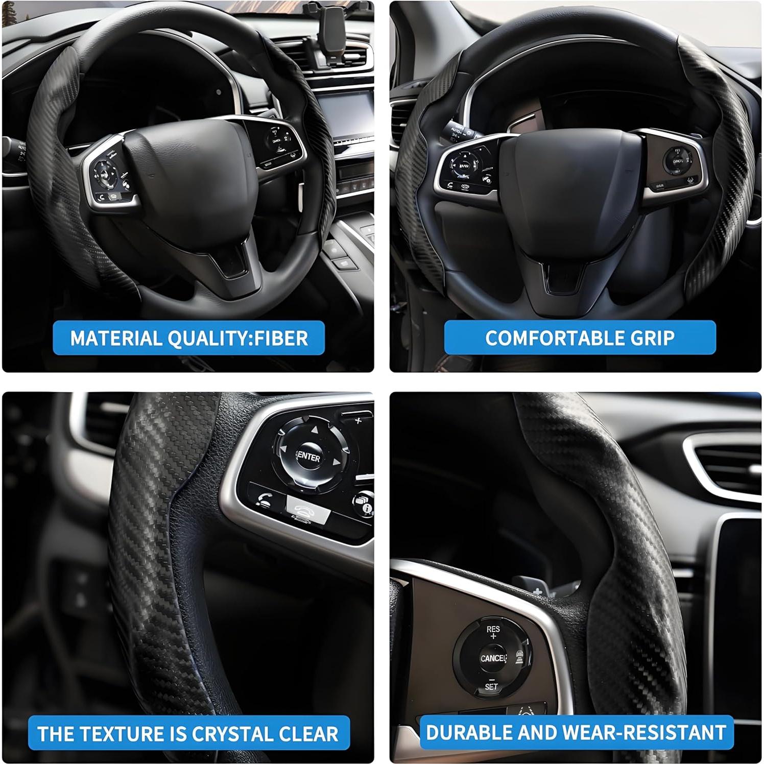 Cubierta de Volante de Carbono AIUSLN 2 Piezas Antideslizante