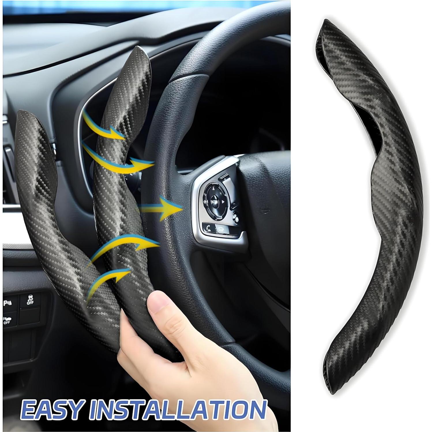 Cubierta de Volante de Carbono AIUSLN 2 Piezas Antideslizante