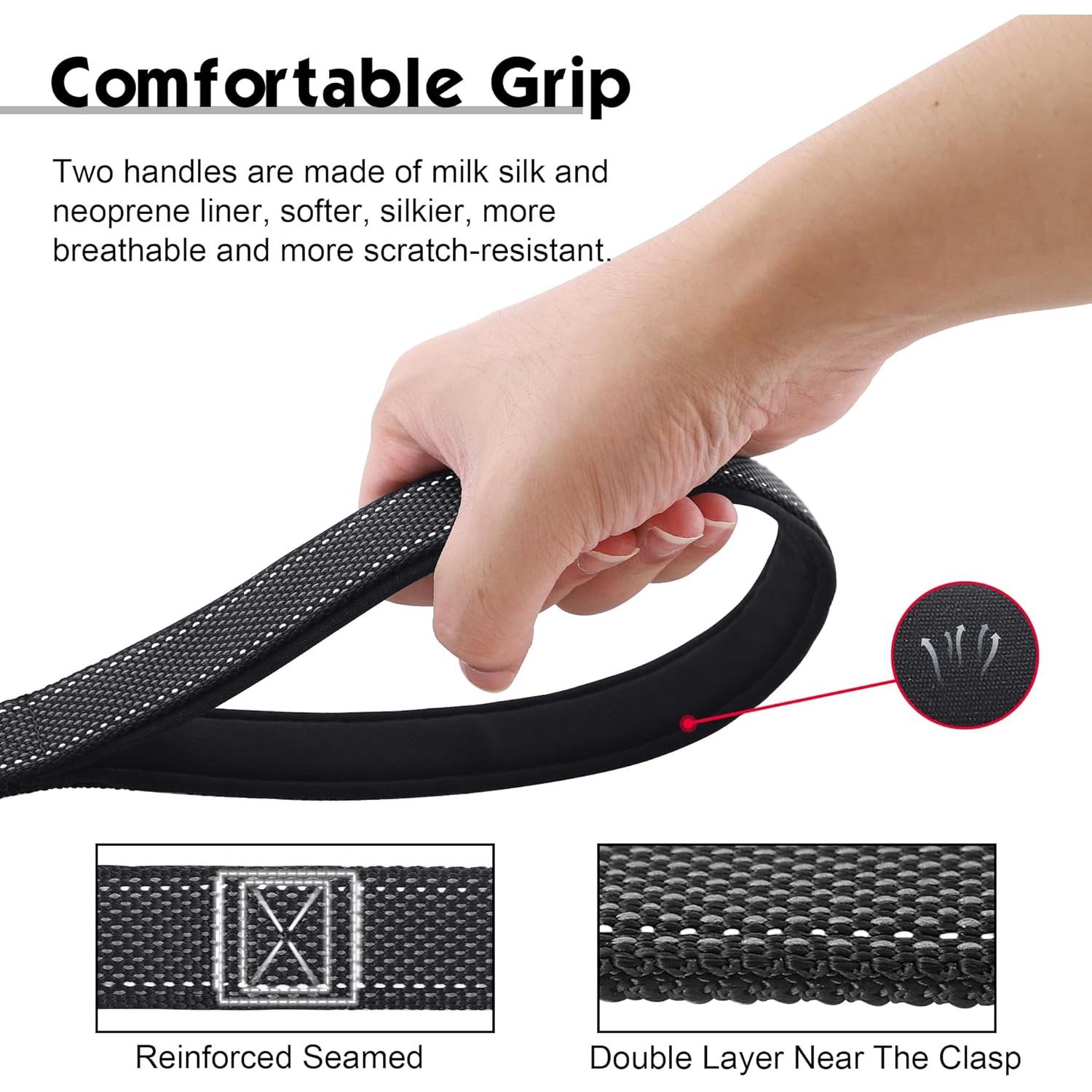 Correa Táctica para Perros S-ETOVUS 1.2m Doble Mango Reflectante