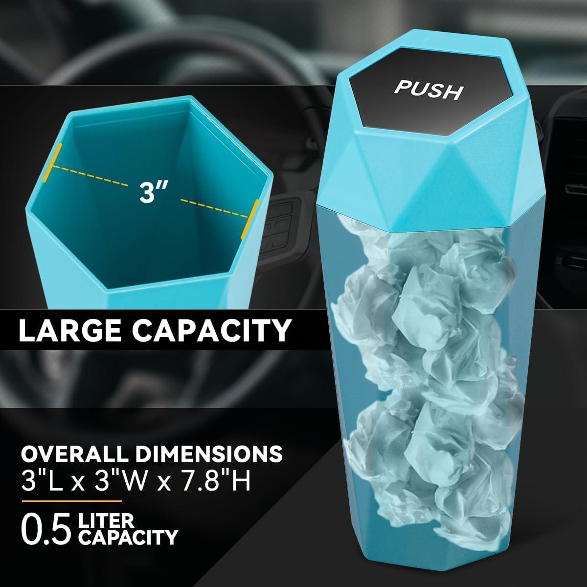 Basurero de Auto Azul Auto Dinastía 0.5L con Tapa Abatible